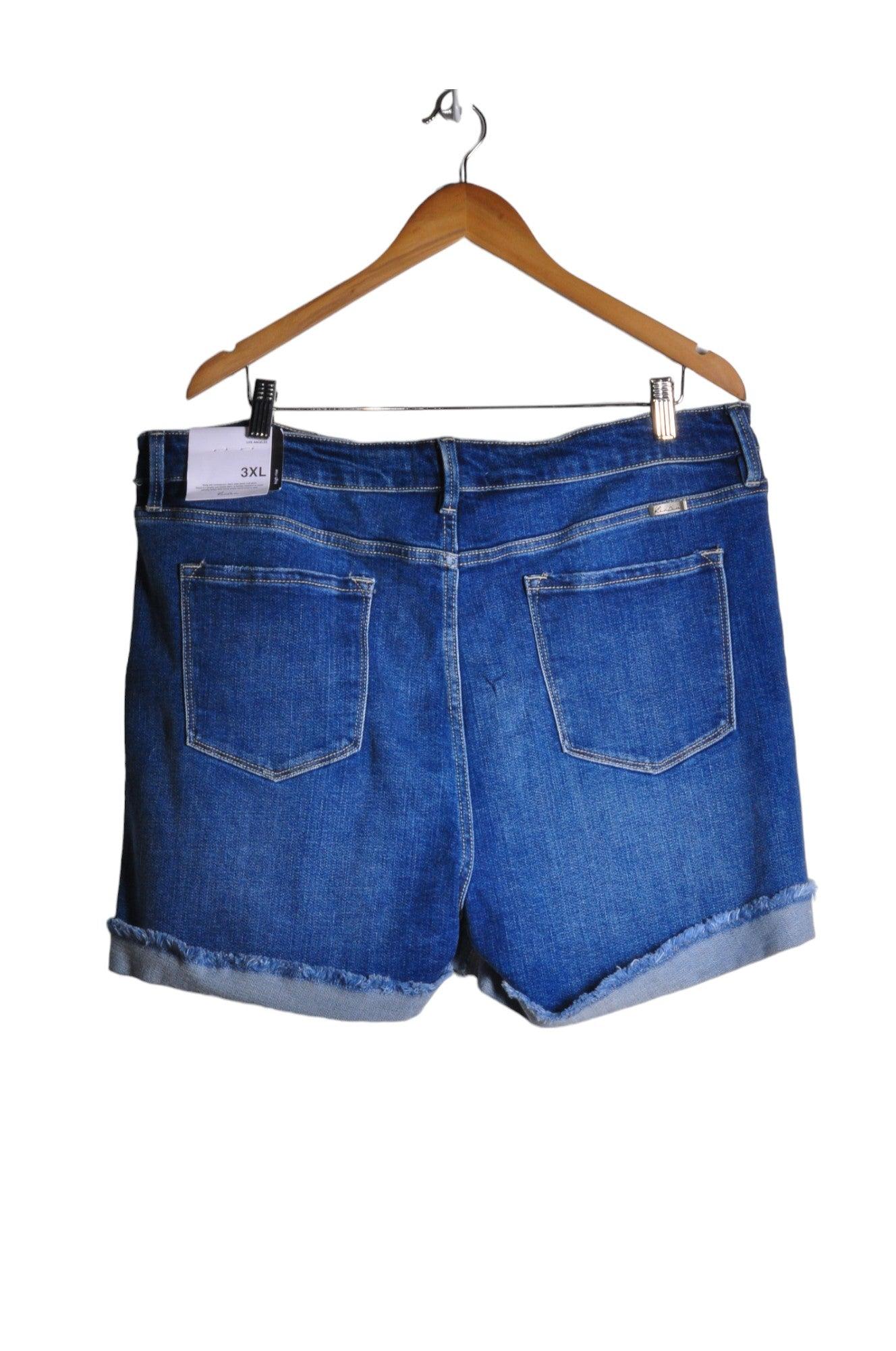 KANCAN Stylish Women's Blue Denim Shorts - Regular Fit in XL, 3XL Sizes
