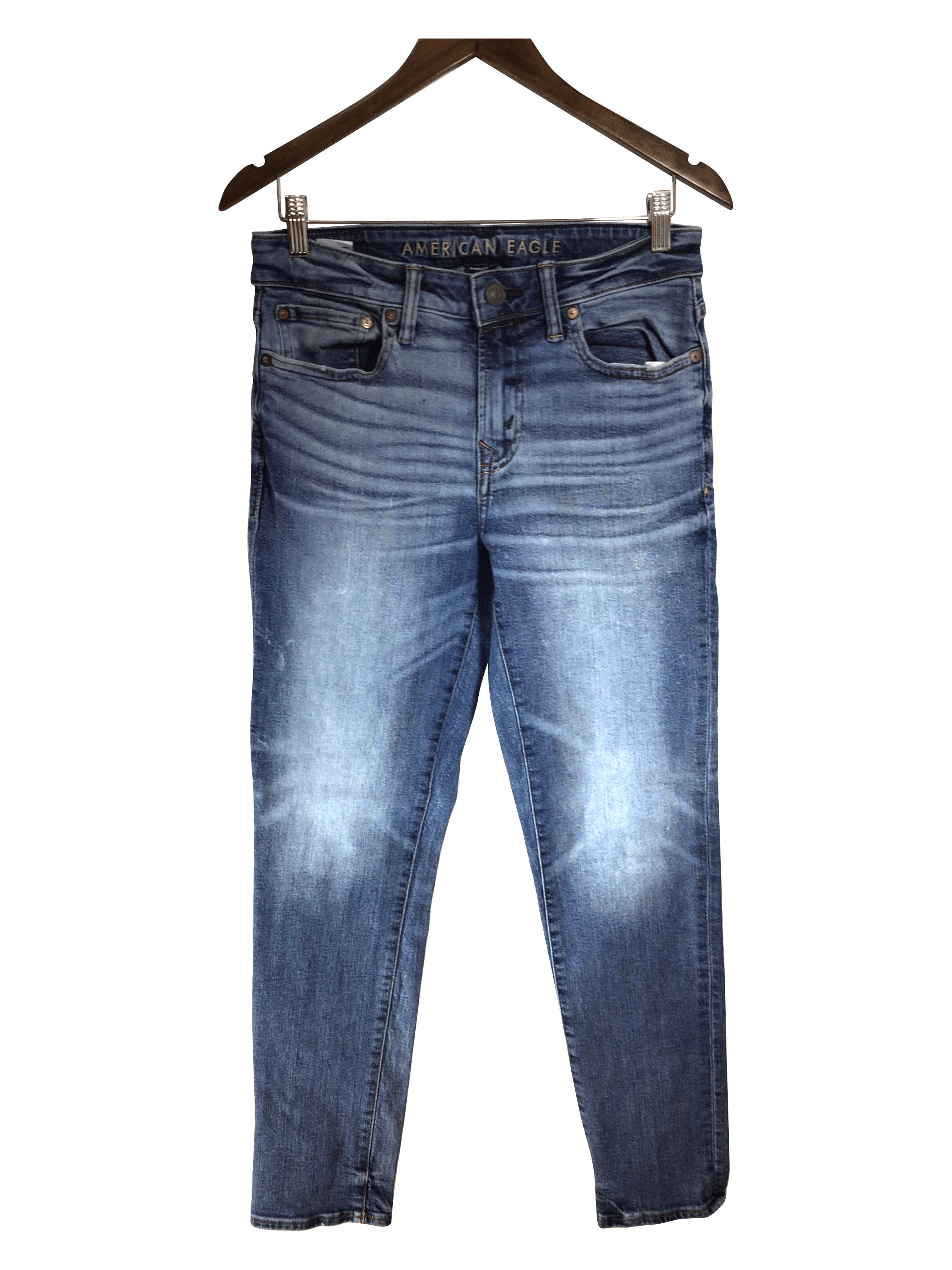 AMERICAN EAGLE Stylish Women's Blue Straight-Legged Regular Fit Jeans - Size 30x30