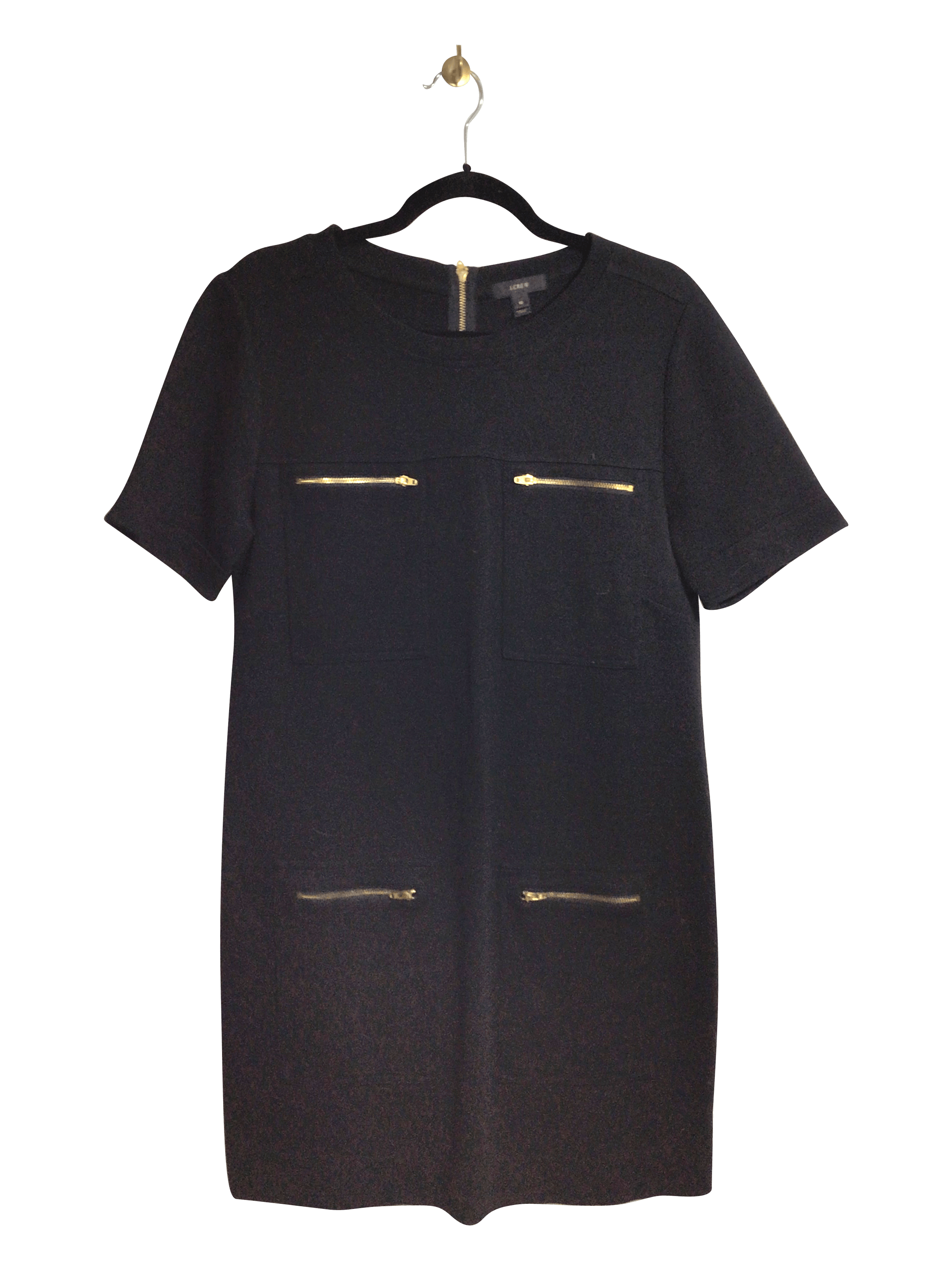 Second Hand J. CREW Regular Fit Black Women's Midi Dress - Size 10