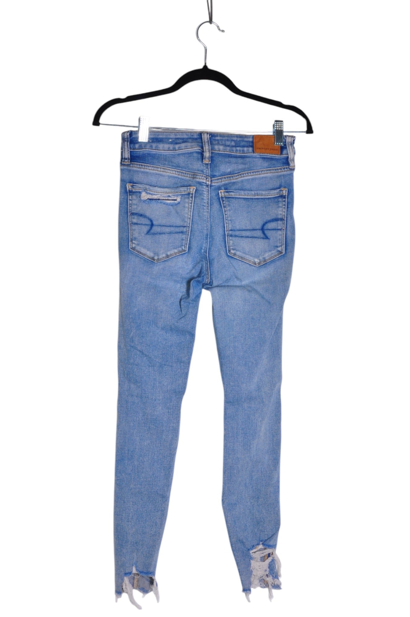AMERICAN EAGLE Stylish Women's Blue Regular-Fit Straight-Legged Jeans - Size 4