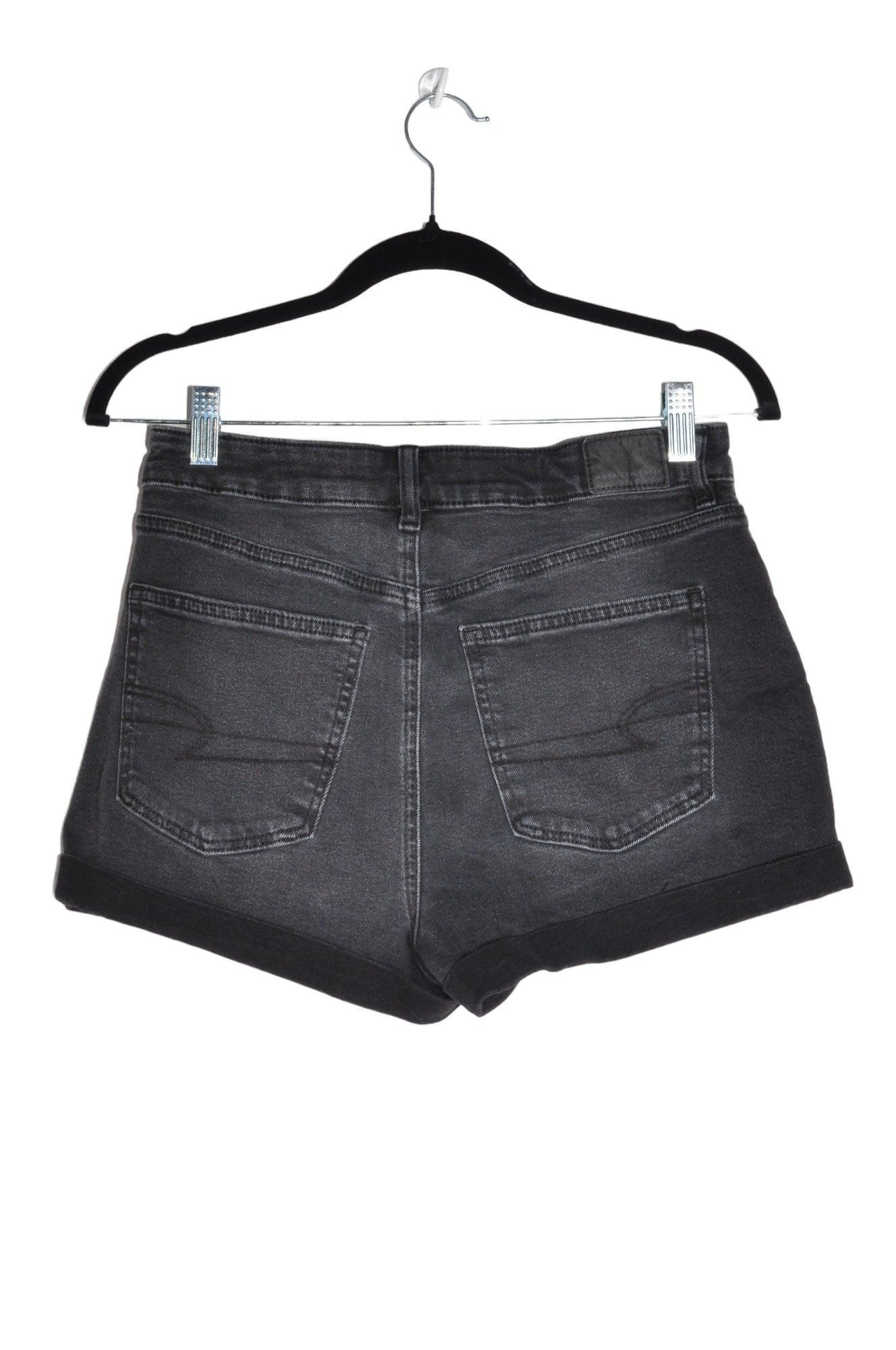 AMERICAN EAGLE Stylish Women's Black Denim Shorts - Regular Fit, Size 6