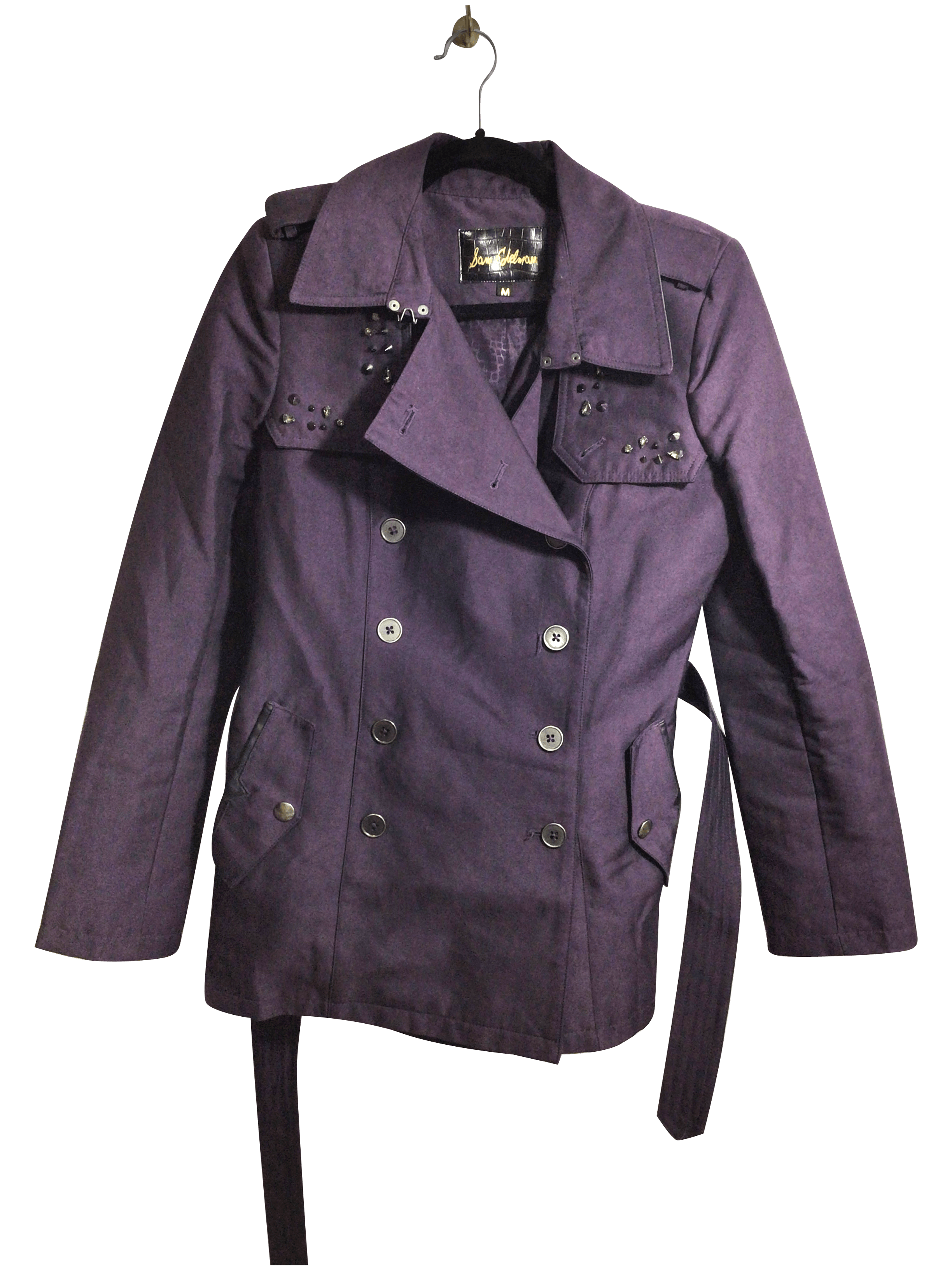 SAM EDELMAN Stylish Purple Regular-Fit Women's Coat - Size M