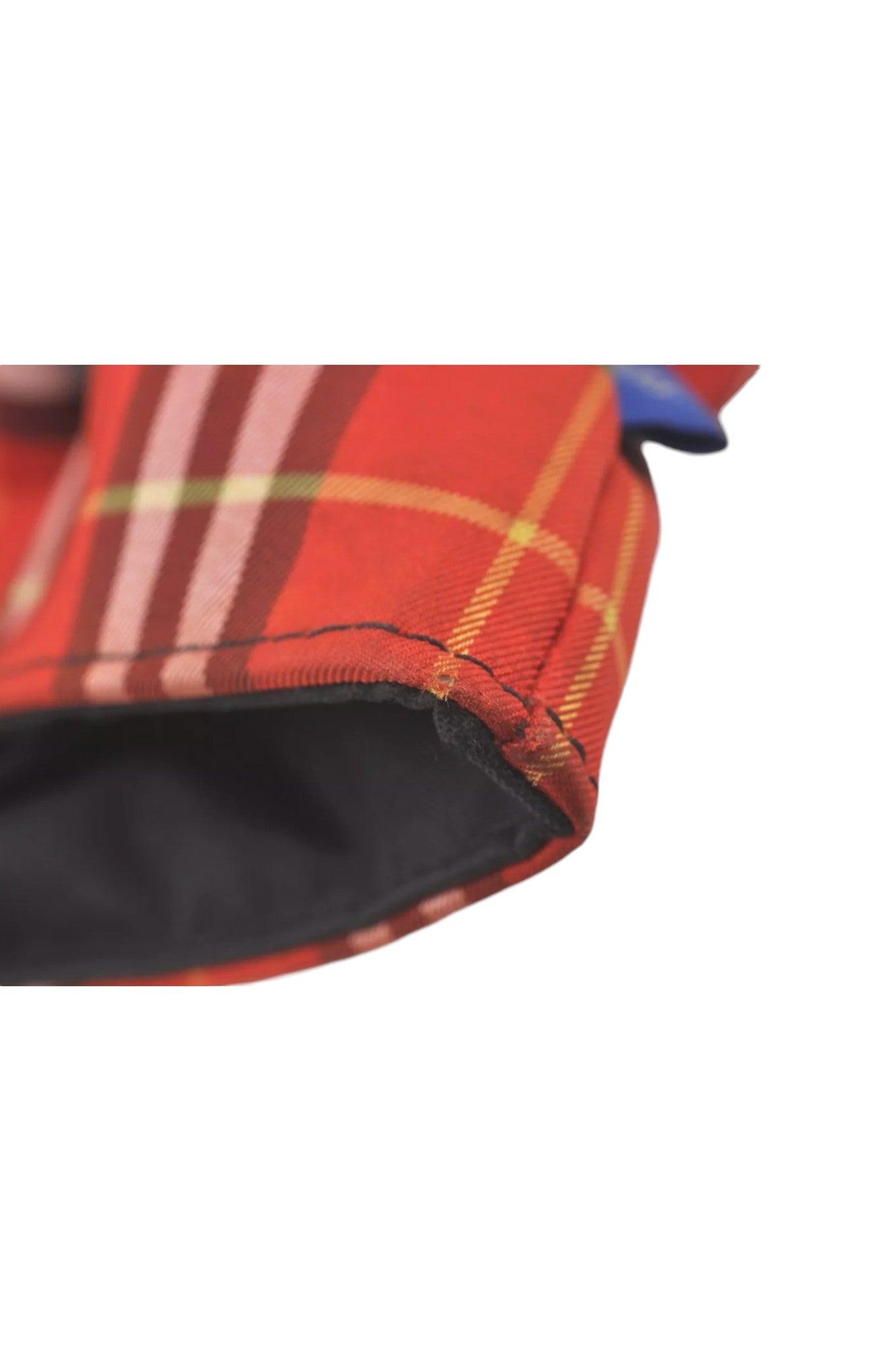 Burberry BLUE LABEL Iconic Check Pattern Red Nylon Leather Shoulder Tote Bag 9373K