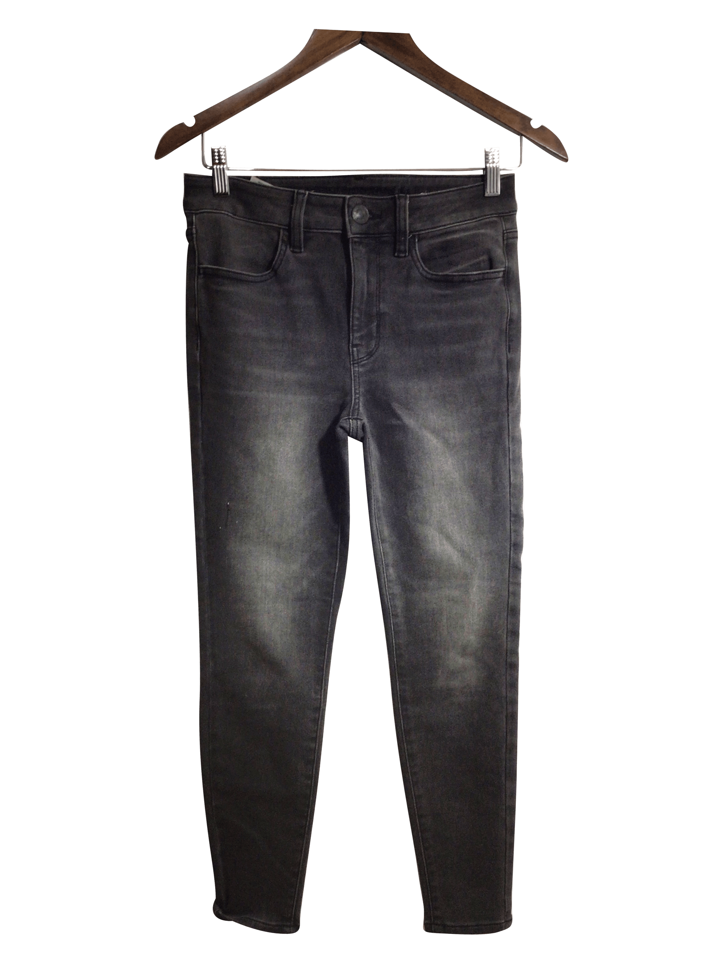 AMERICAN EAGLE Stylish Women's Black Regular Fit Straight-Legged Jeans - Size 4