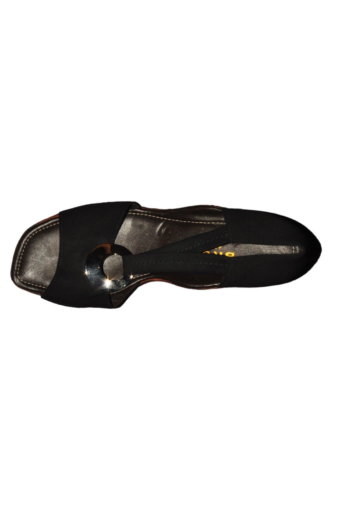 Stylish BRUNATE Black Regular Fit Women Sandals in Size 40