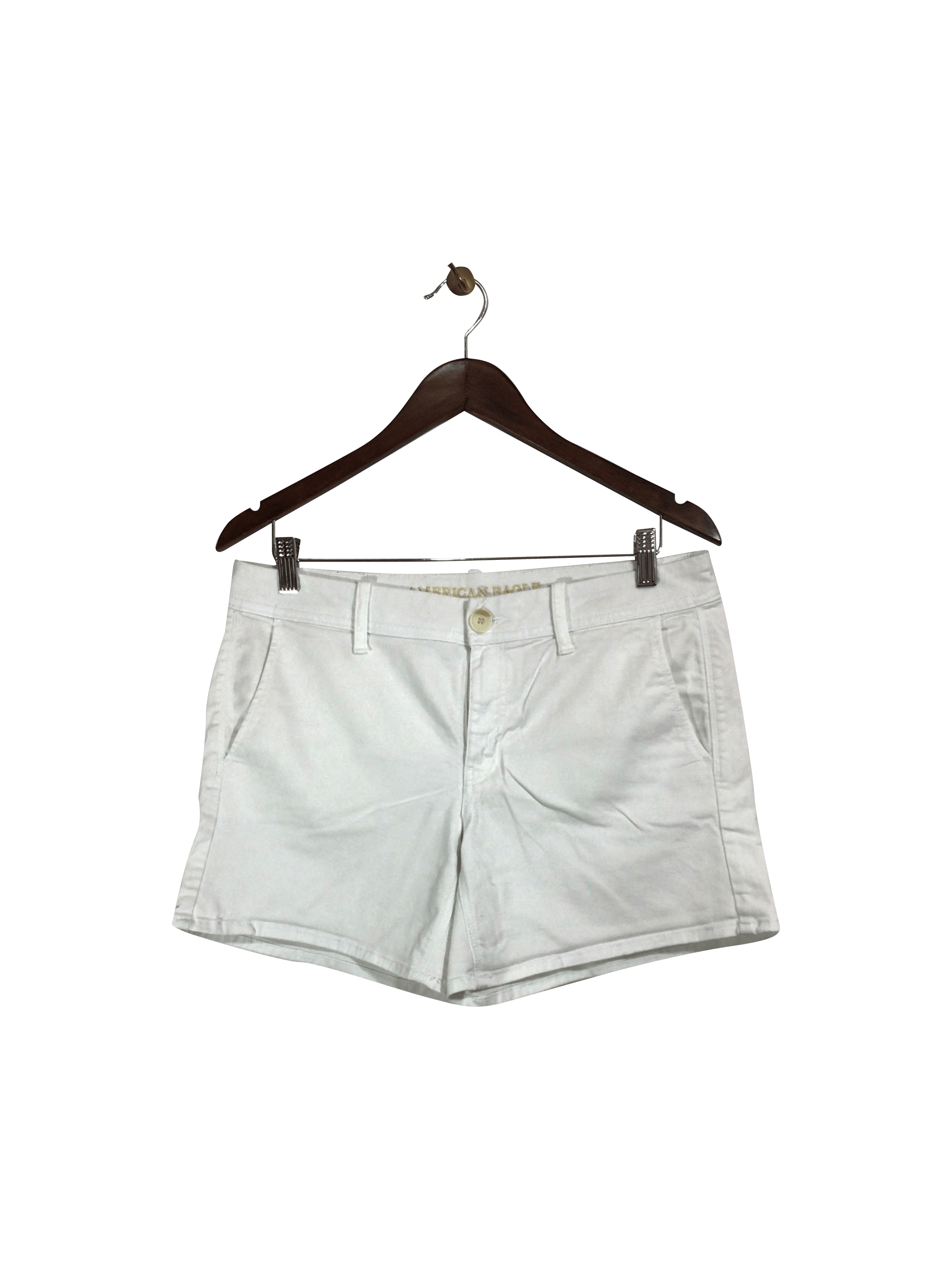 Stylish AMERICAN EAGLE Women's White Denim Shorts - Regular Fit, Size 10