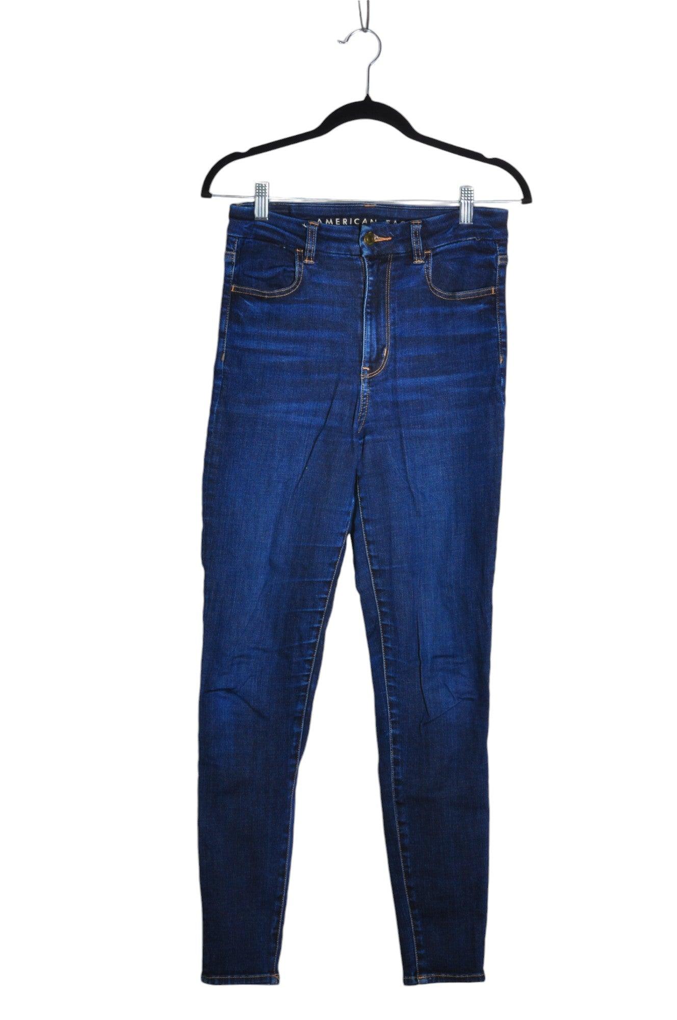 Stylish AMERICAN EAGLE Women's Blue Regular Fit Straight-Legged Jeans - Size 6