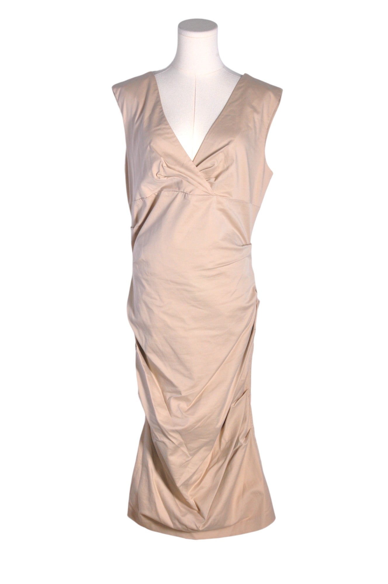 Stylish CHATEAU Women's Regular Fit Beige Midi Dress - Size L