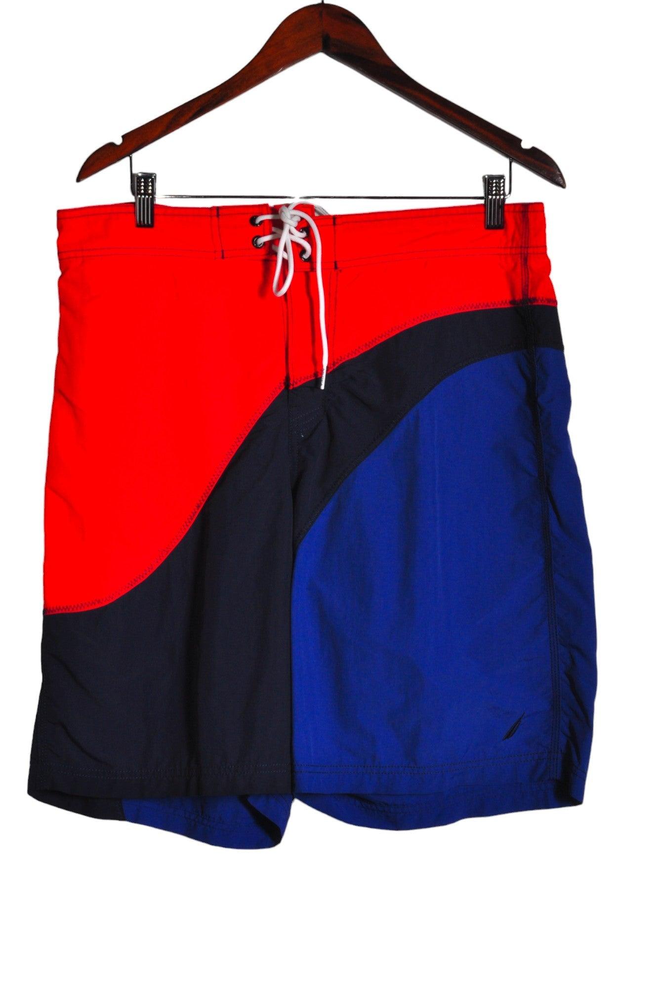 NAUTICA Men's Stylish Classic Red Regular-Fit Shorts - Size L