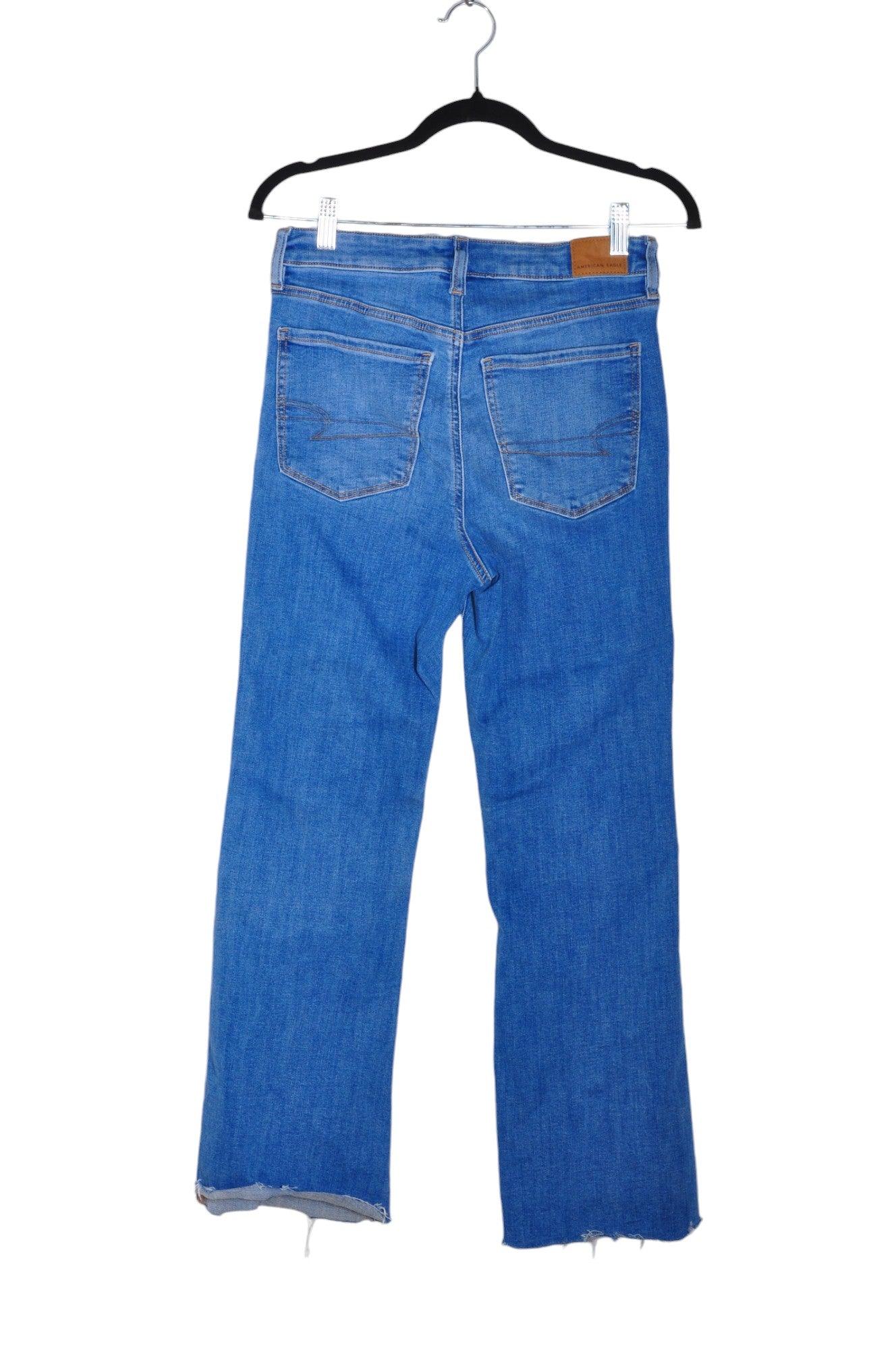Stylish AMERICAN EAGLE Women's Blue Regular Fit Straight-Legged Jeans - Size 6