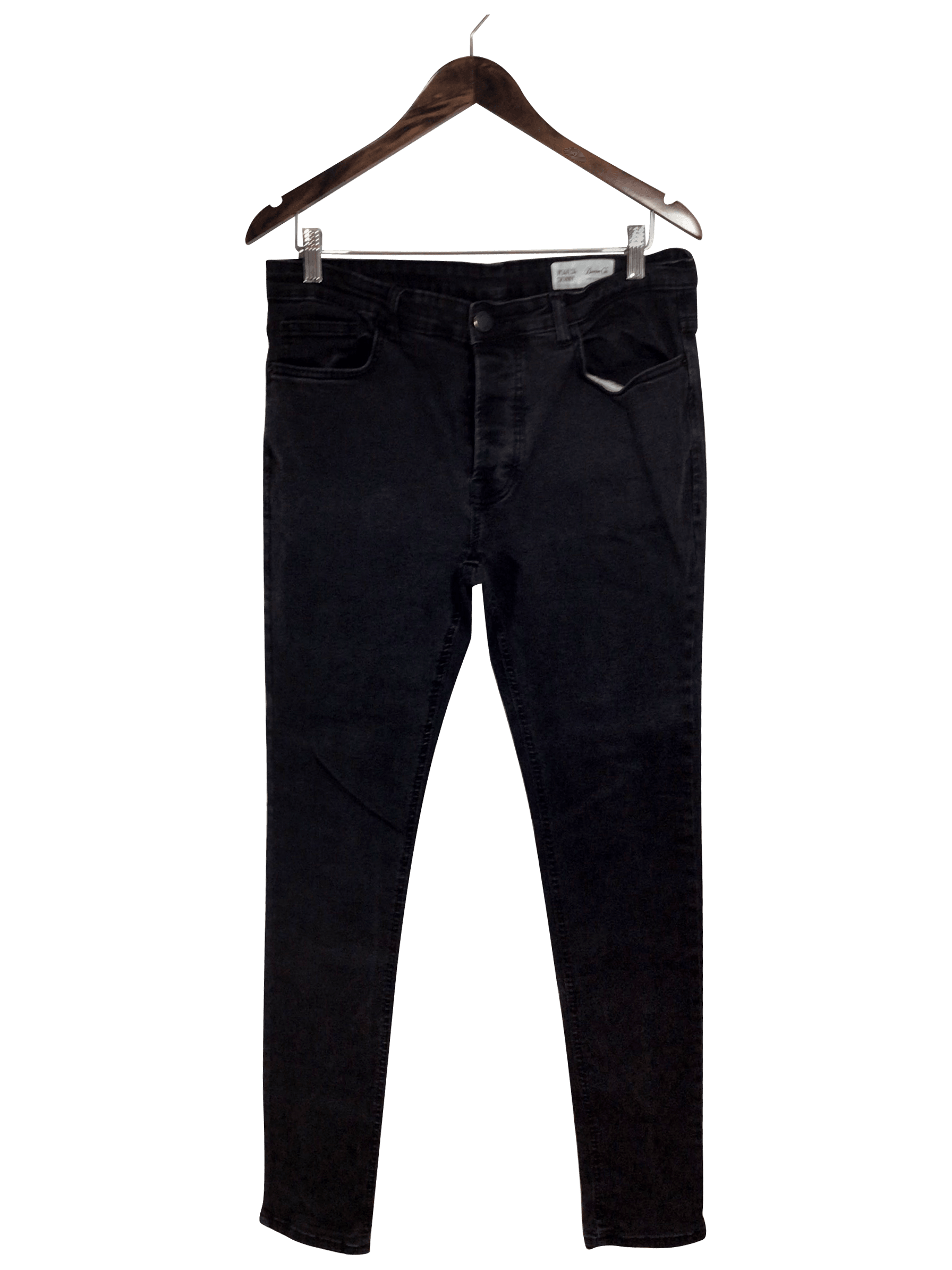 DENIM & CO Stylish Black Straight-legged Regular Fit Jeans - 34x34