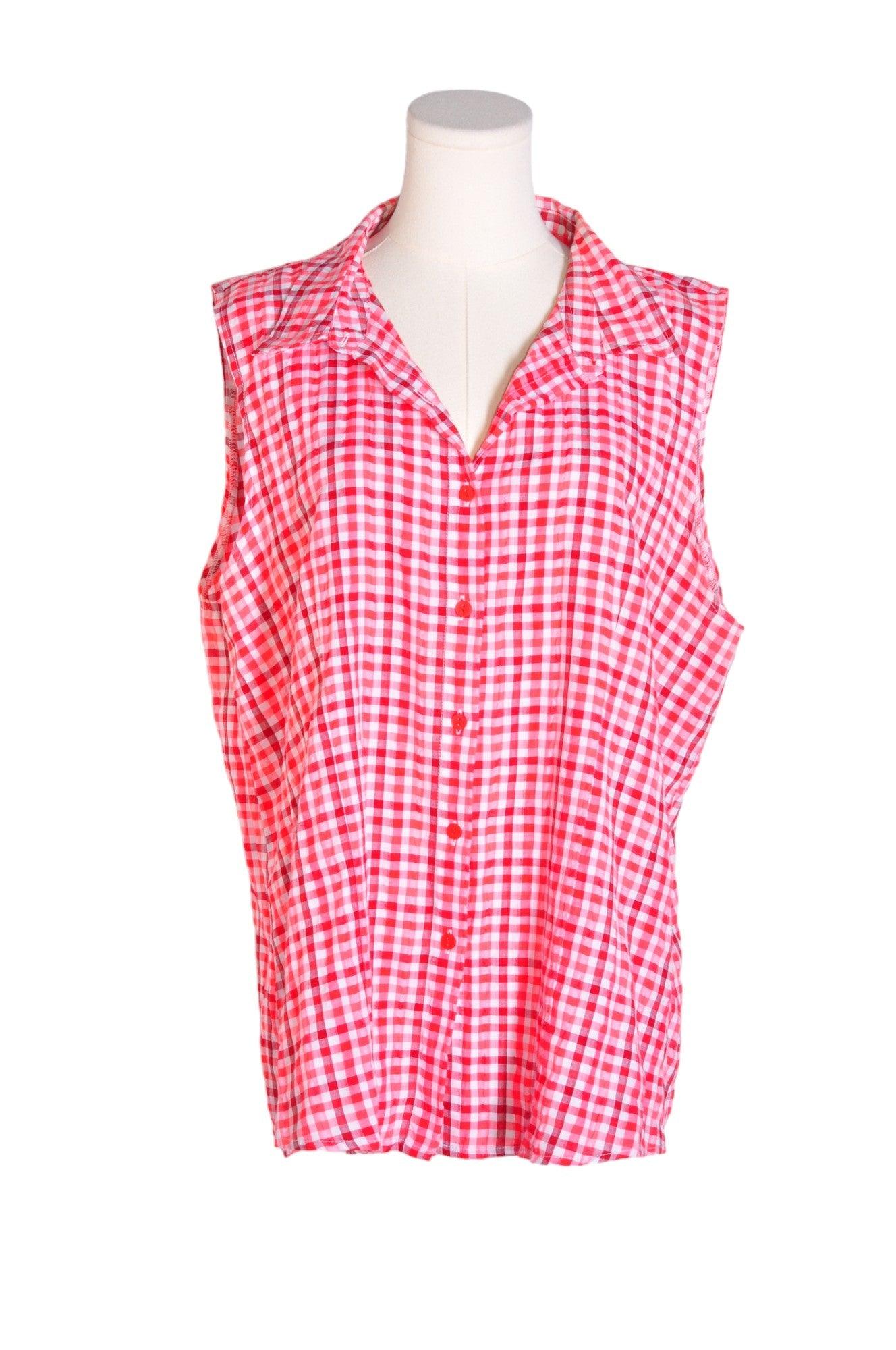 CLASSIC EDITIONS Women Button Down Tops Regular fit in Red - XXL