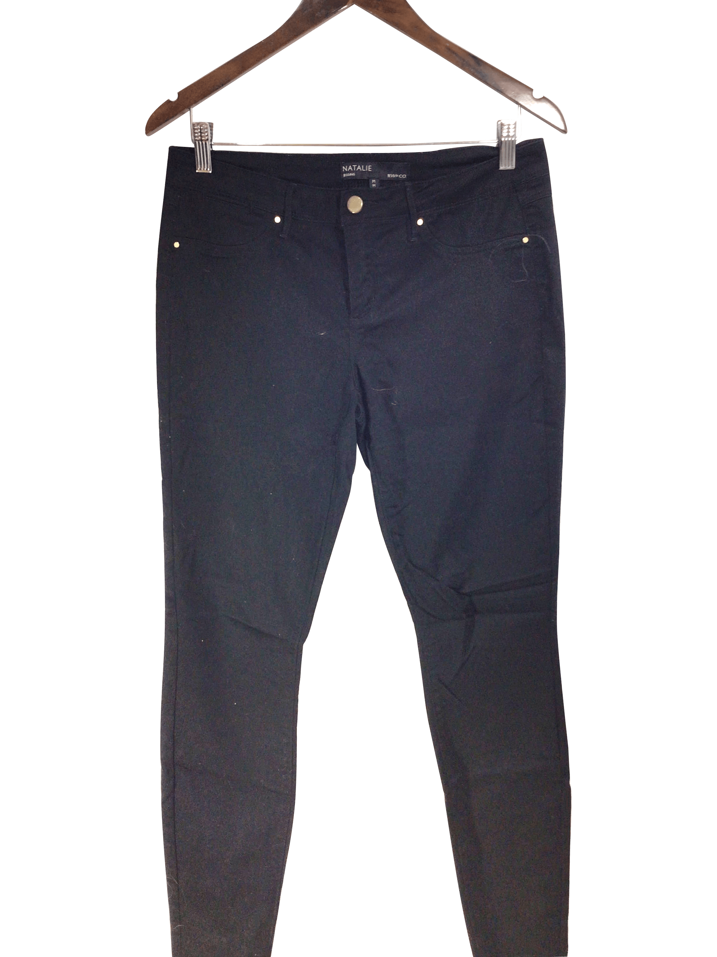 Stylish RW&CO Women's Black Regular Fit Straight-Legged Jeans - Size M