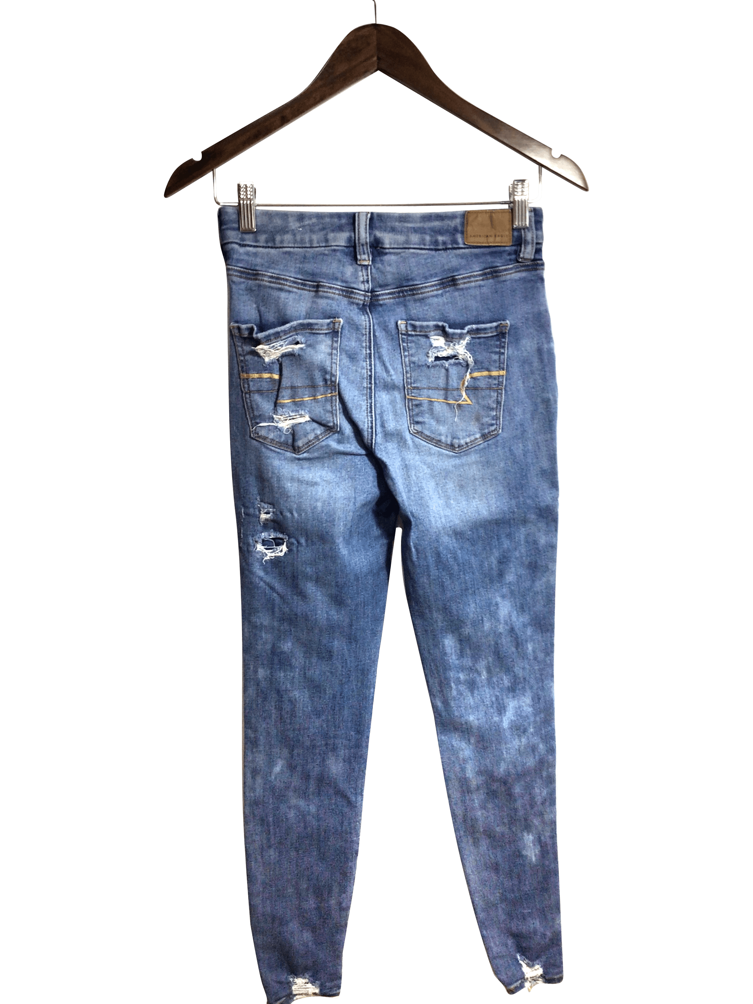 AMERICAN EAGLE Stylish Women's Blue Regular-Fit Straight-Legged Jeans - Size 2