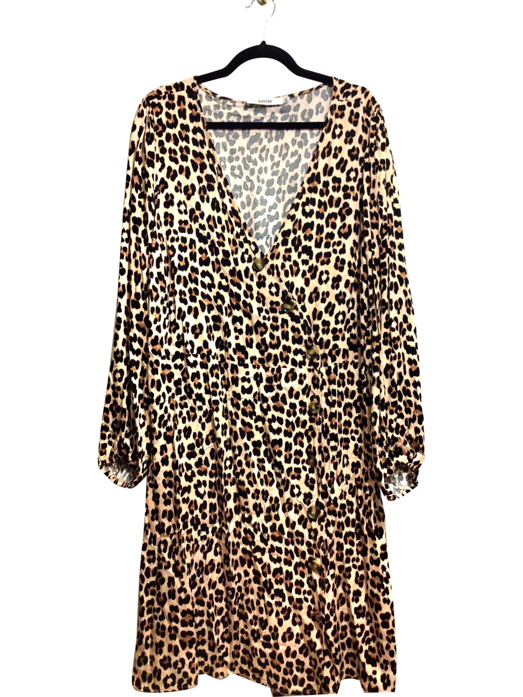 JUSTFAB Stylish Regular Fit Brown Shift Dress - Size 3X