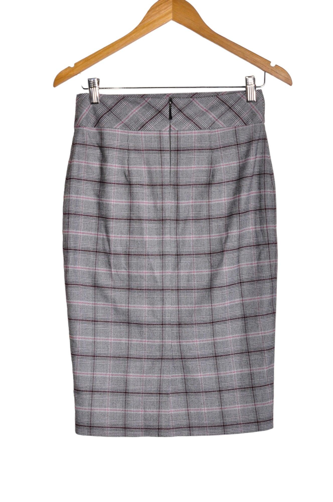 CHATEAU Stylish Women's Gray Regular-Fit Pencil Skirt - Size 0