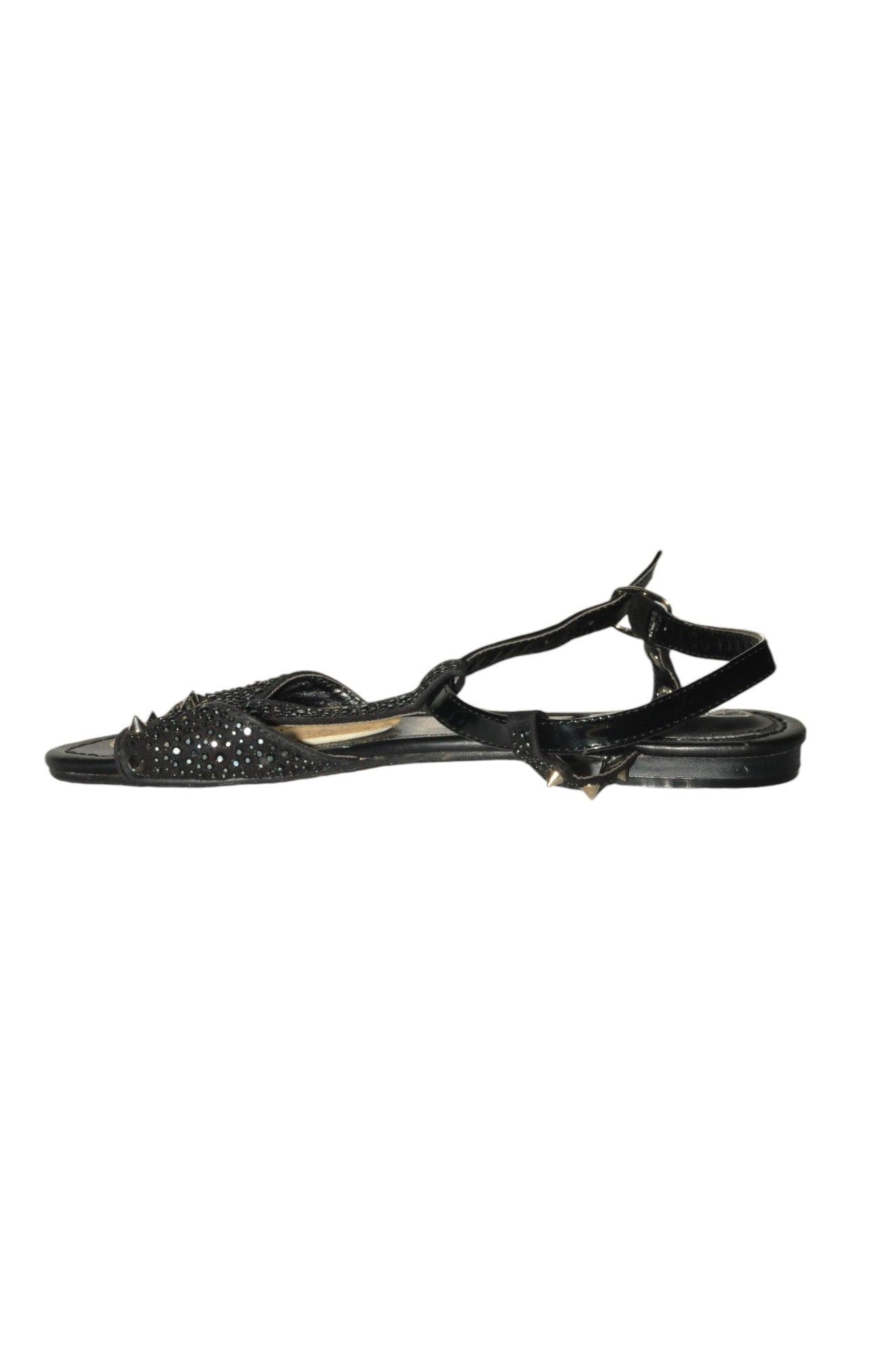 BRECKELLE'S Stylish Regular Fit Black Women Sandals Size 6.5