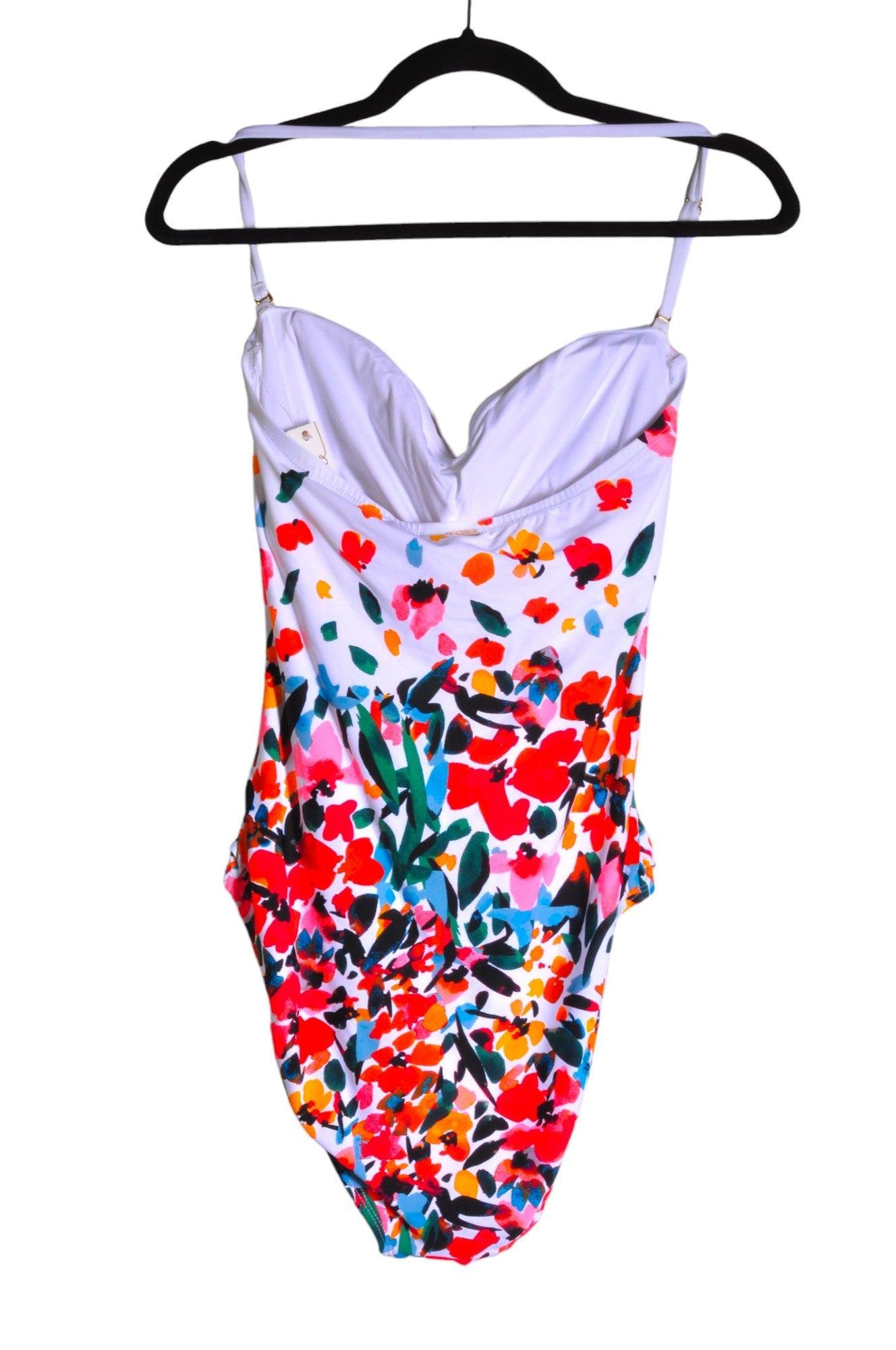 ANNE COLE Women's Stylish One Piece White Swimsuit - Size 16, Regular Fit