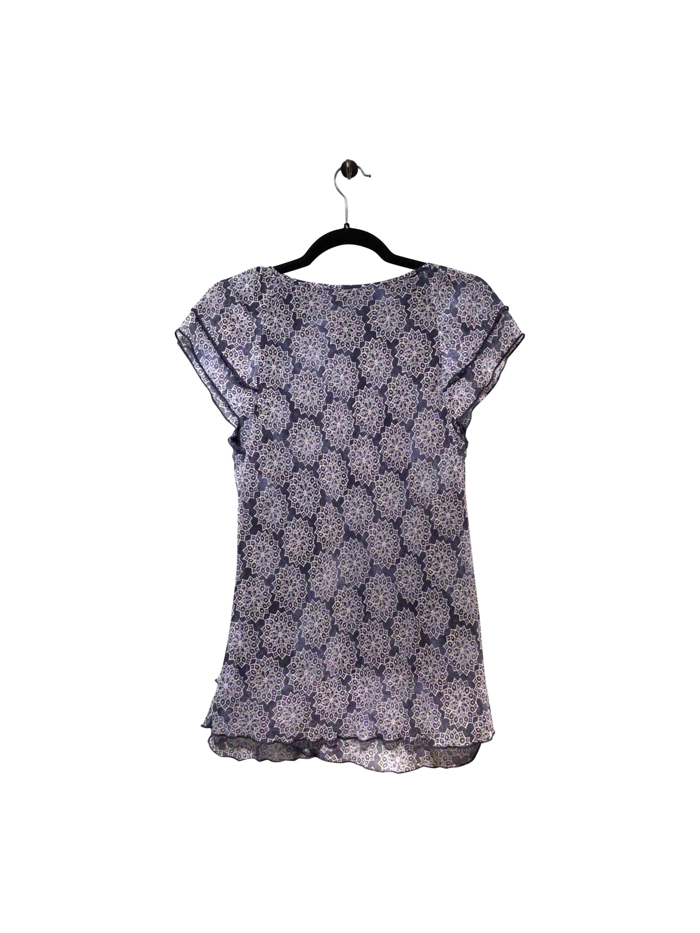 DENVER HAYES Stylish Regular Fit Graphic Print Blue Blouse - XS