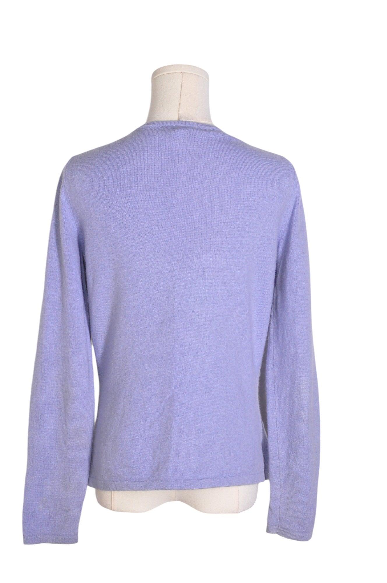 ANN TAYLOR Stylish Women's Blue Regular Fit Long Sleeve V-Neck T-Shirt - Size M