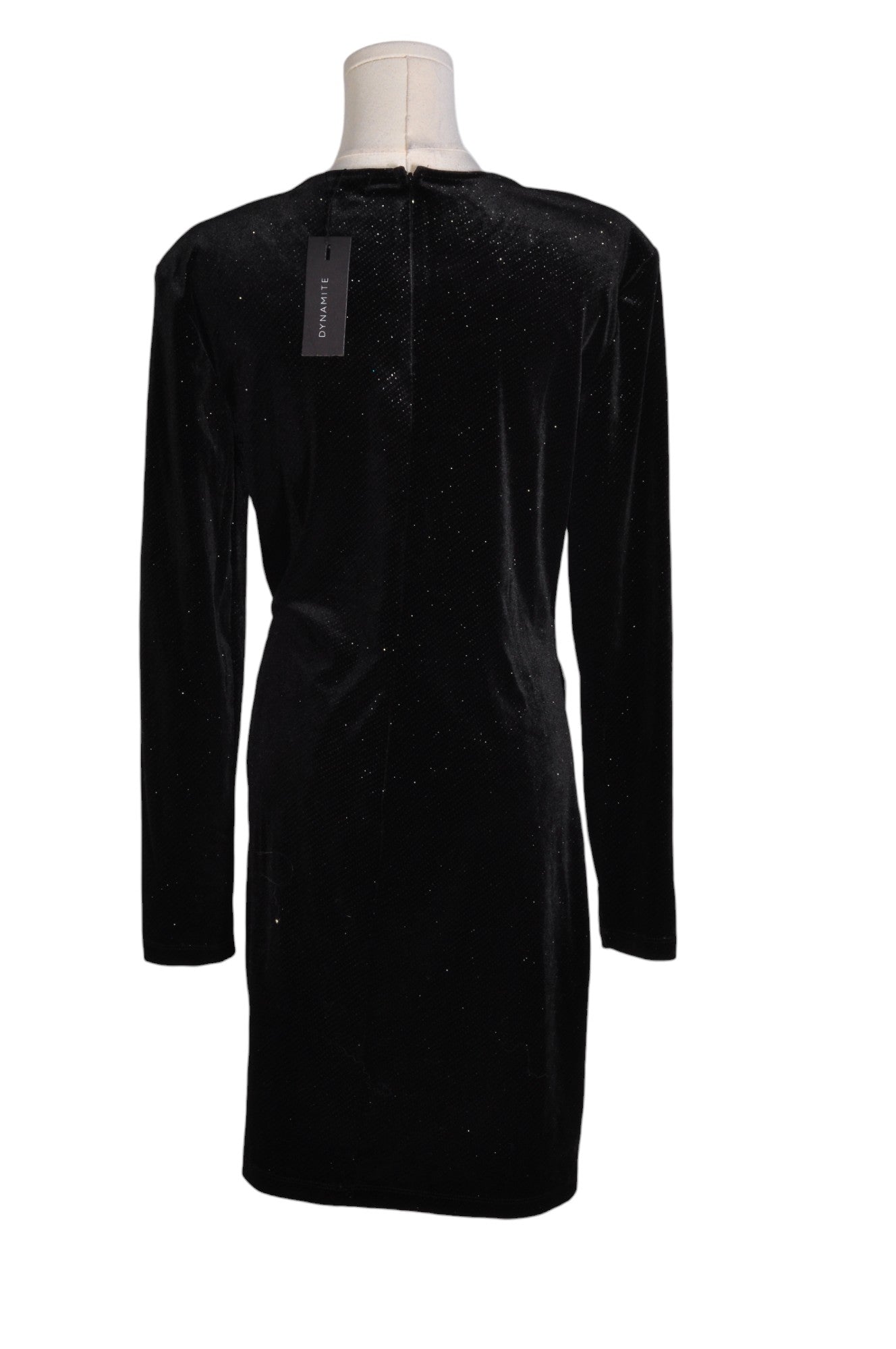 Stylish DYNAMITE Women's Regular Fit Wrap Dress in Black - Size L