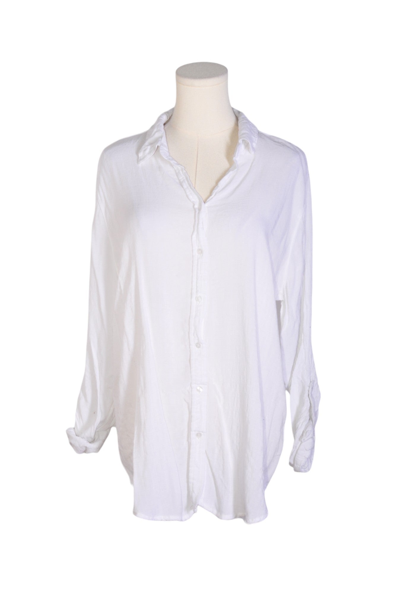 Stylish JANE DACEY Women's White Button - Down Regular - Fit Top in Size L