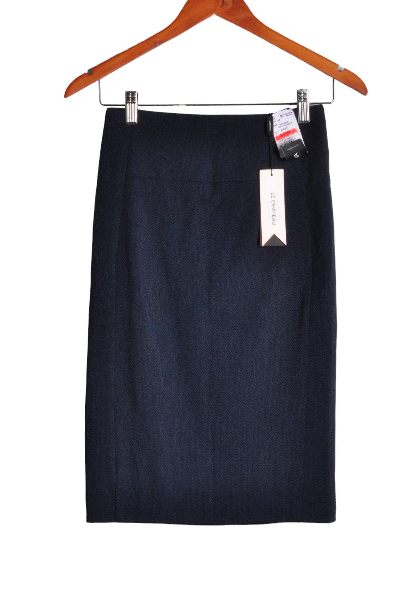 Stylish CHATEAU Regular-Fit Blue Women's Pencil Skirt - Size 0