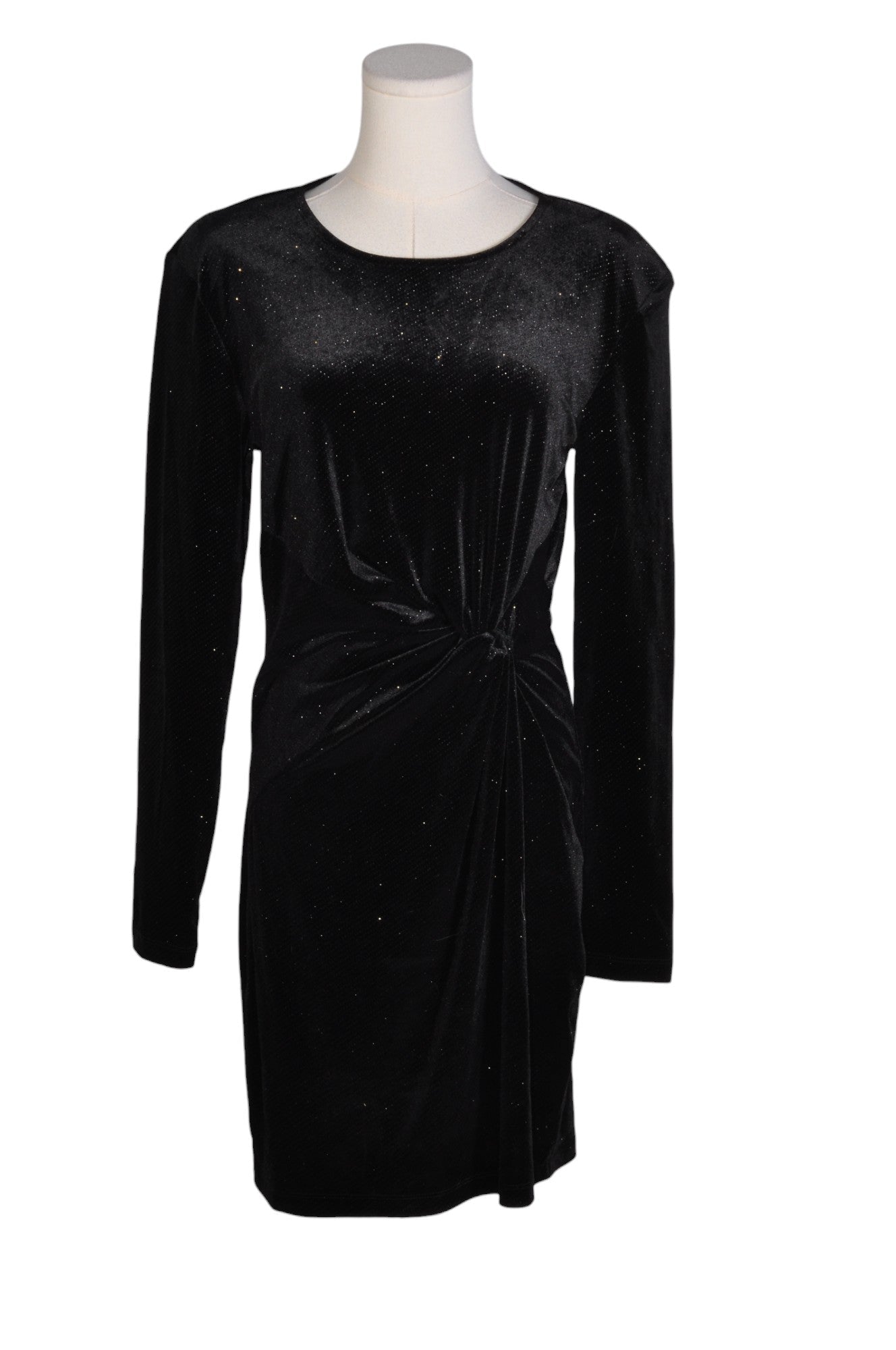Stylish DYNAMITE Women's Regular Fit Wrap Dress in Black - Size L