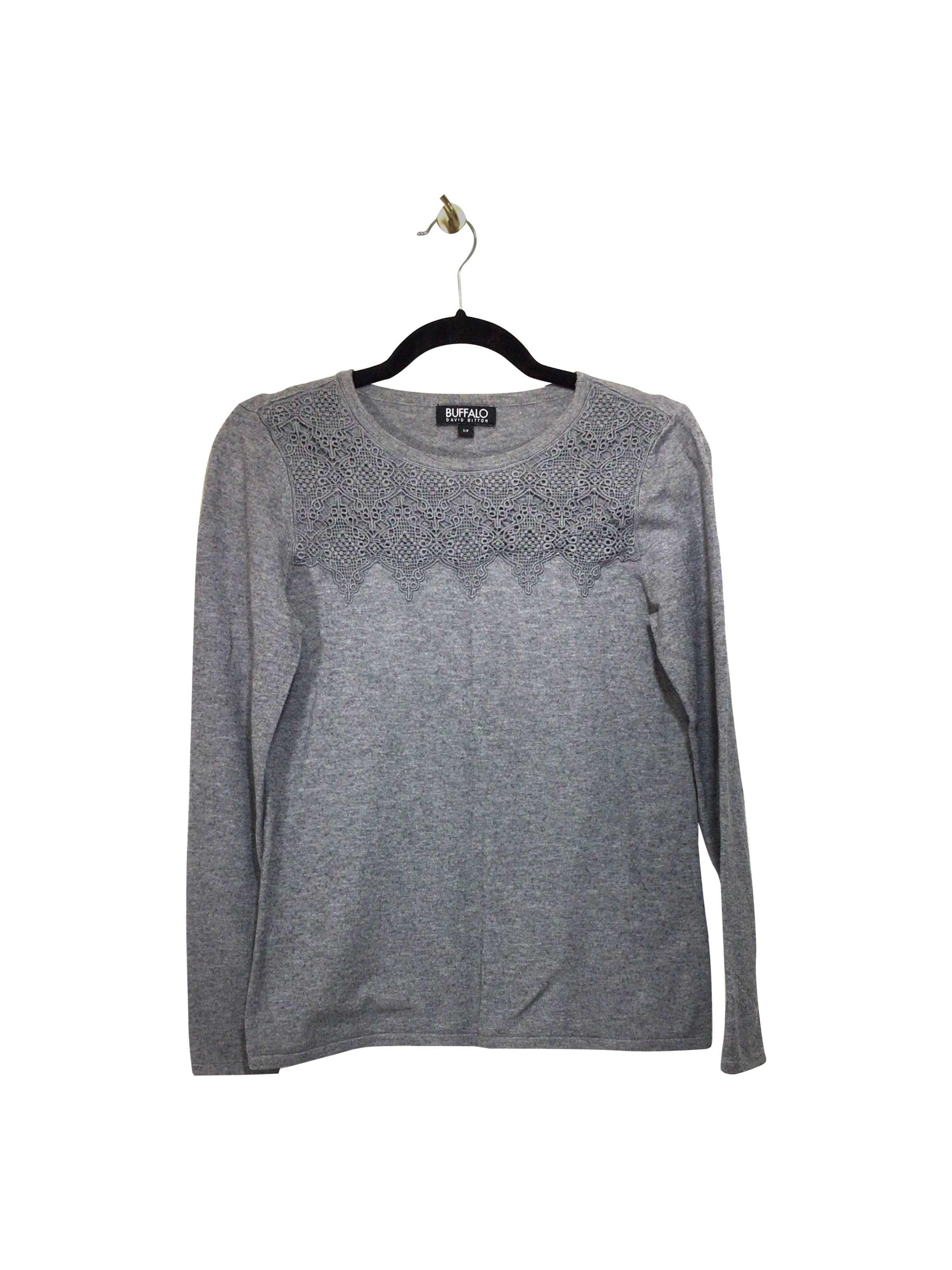 BUFFALO BY DAVID BITTON Stylish Regular Fit Gray Long - Sleeve Crew - Neck T - shirt in Size S