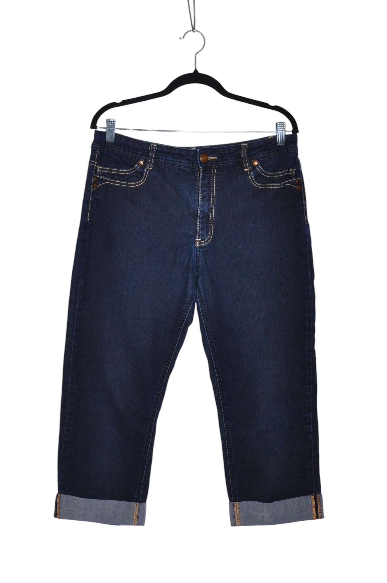 Stylish SANTA Women's Blue Regular-Fit Straight-Legged Jeans - Size 12