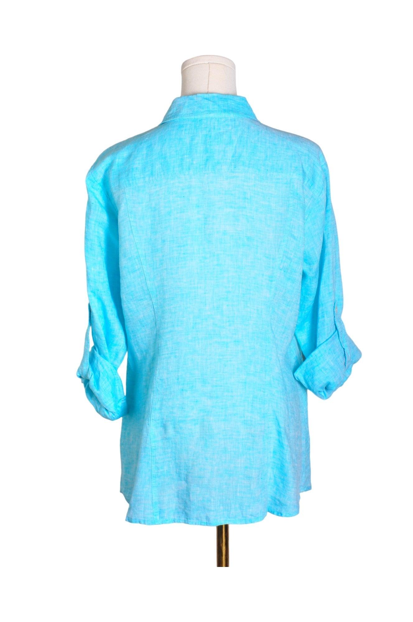 SAKS FIFTH AVENUE Stylish Women's Blue Regular Fit Button - Down Tops - Size L
