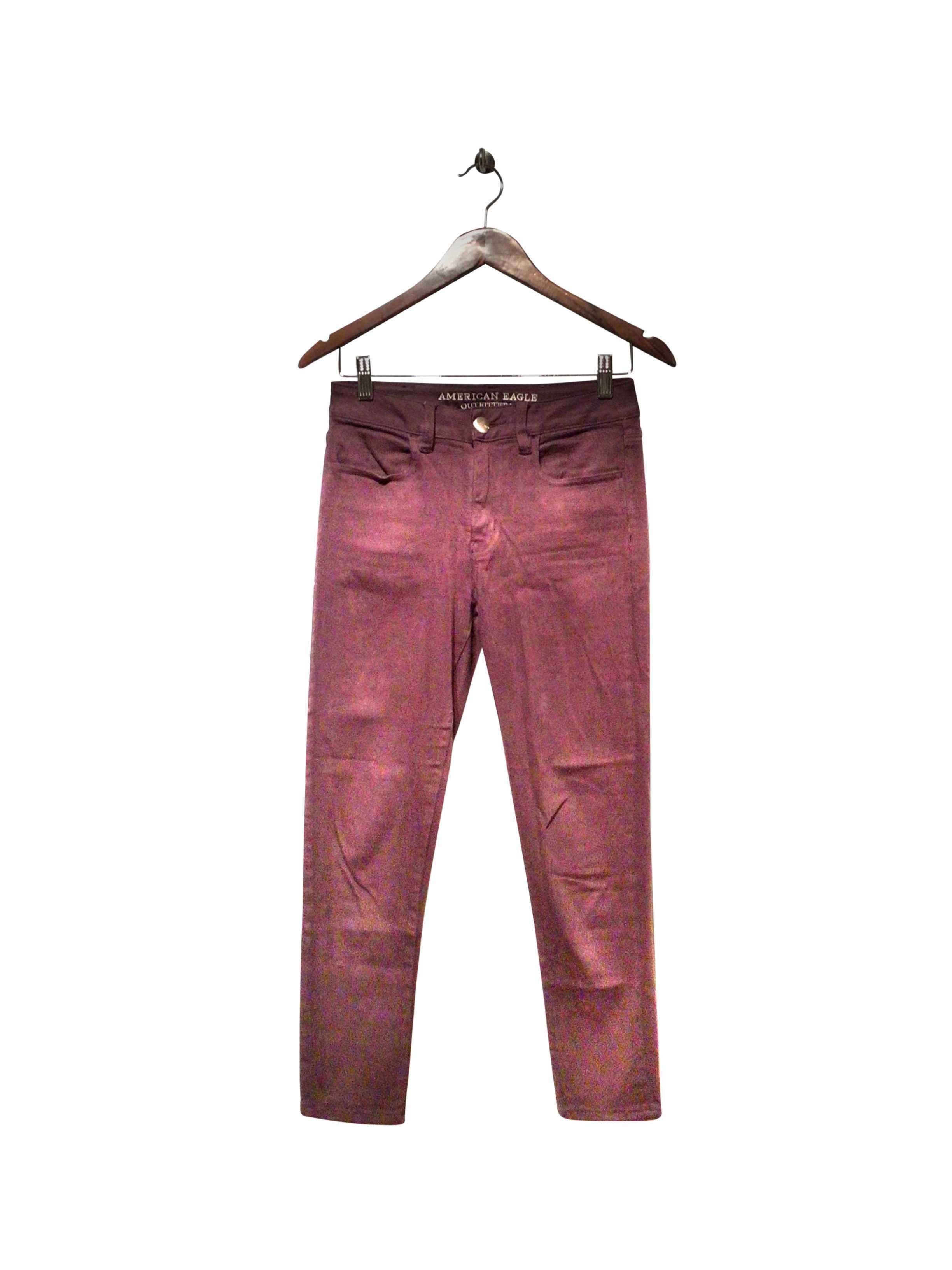 Stylish AMERICAN EAGLE Regular Fit Purple Pant - Size 4