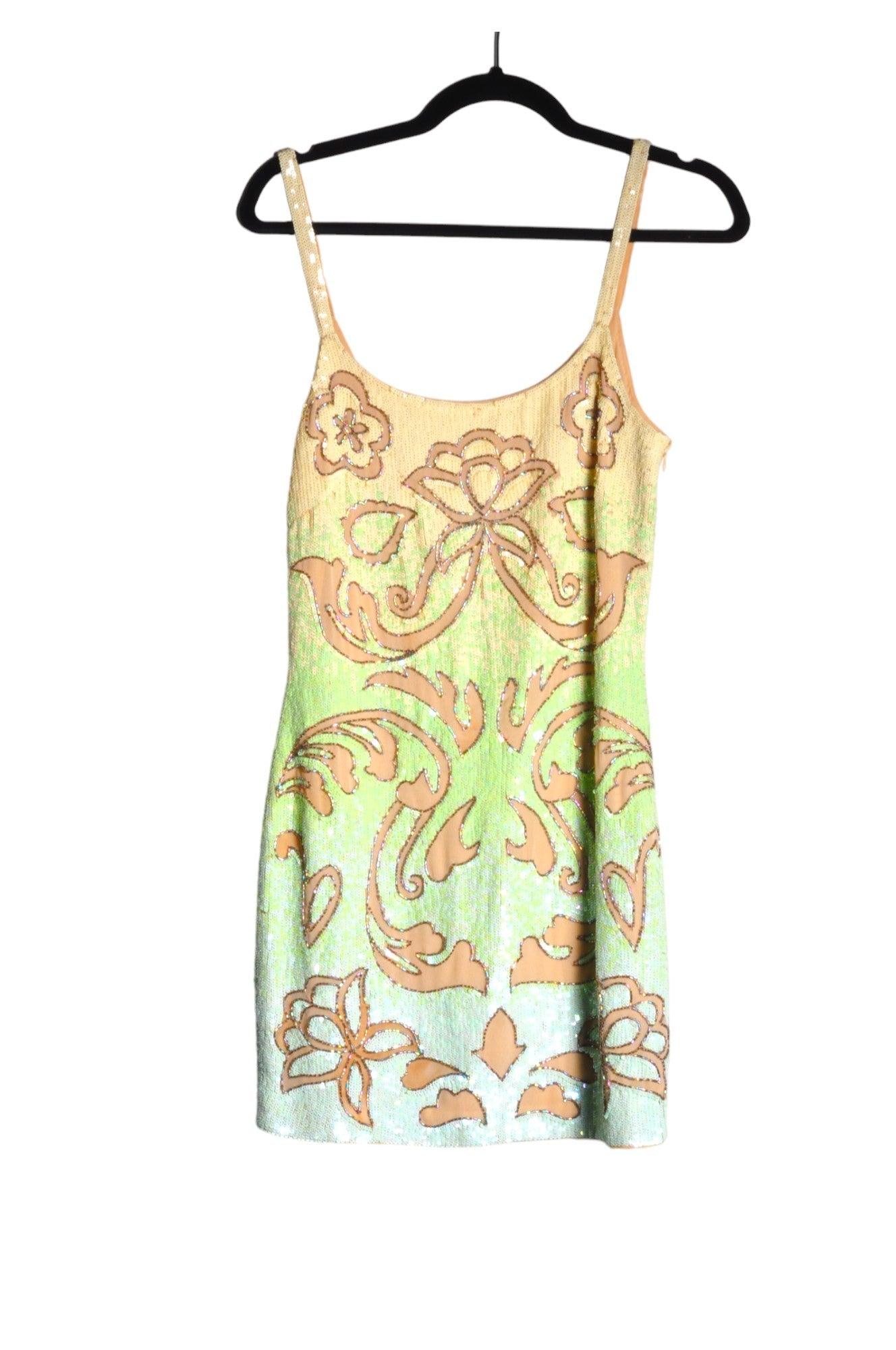 NEEDLE & THREAD Stylish Women's Green Regular Fit Size 4 Mini Dress