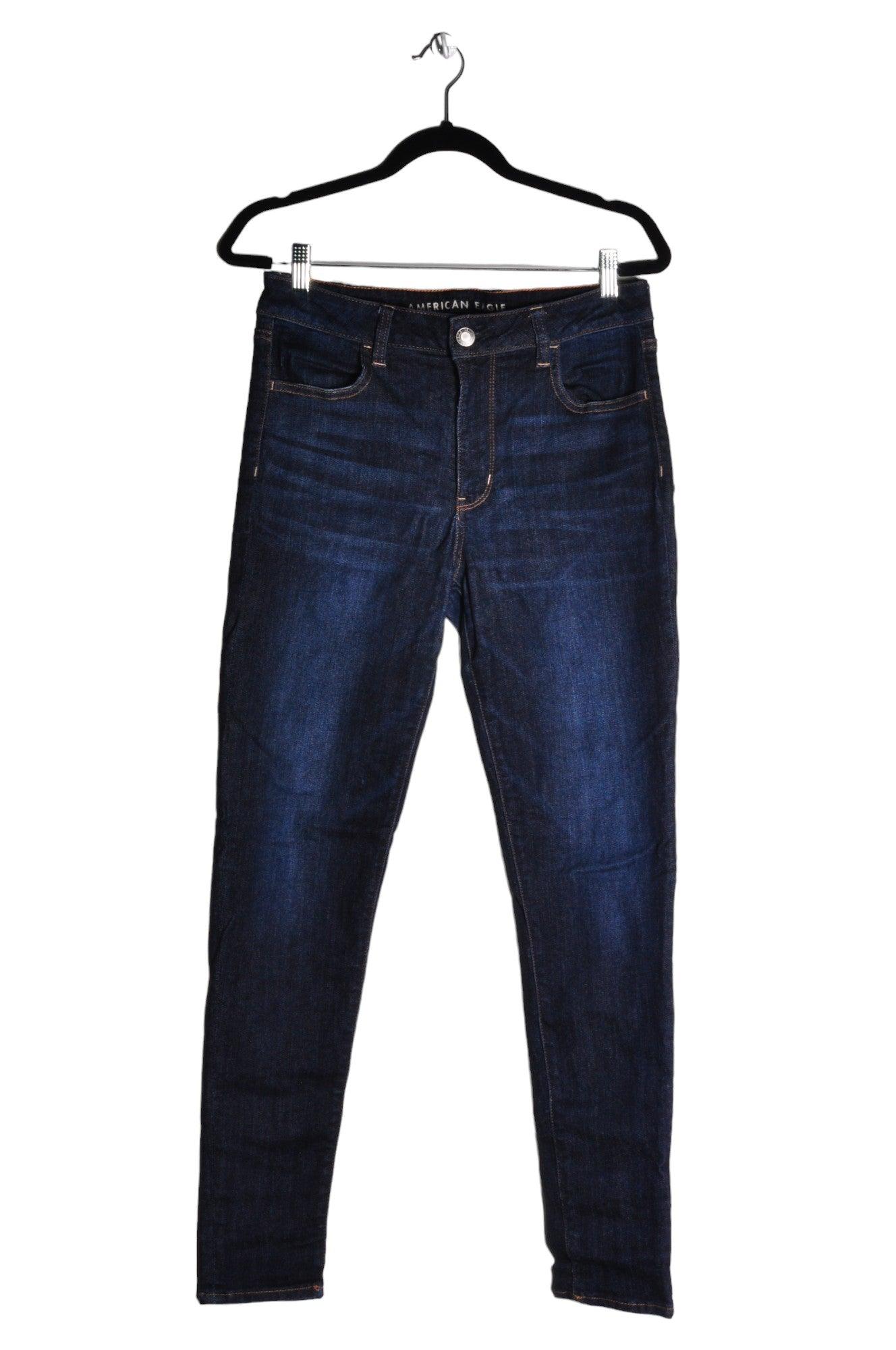 AMERICAN EAGLE Stylish Women's Blue Regular Fit Straight-Legged Jeans - Size 12