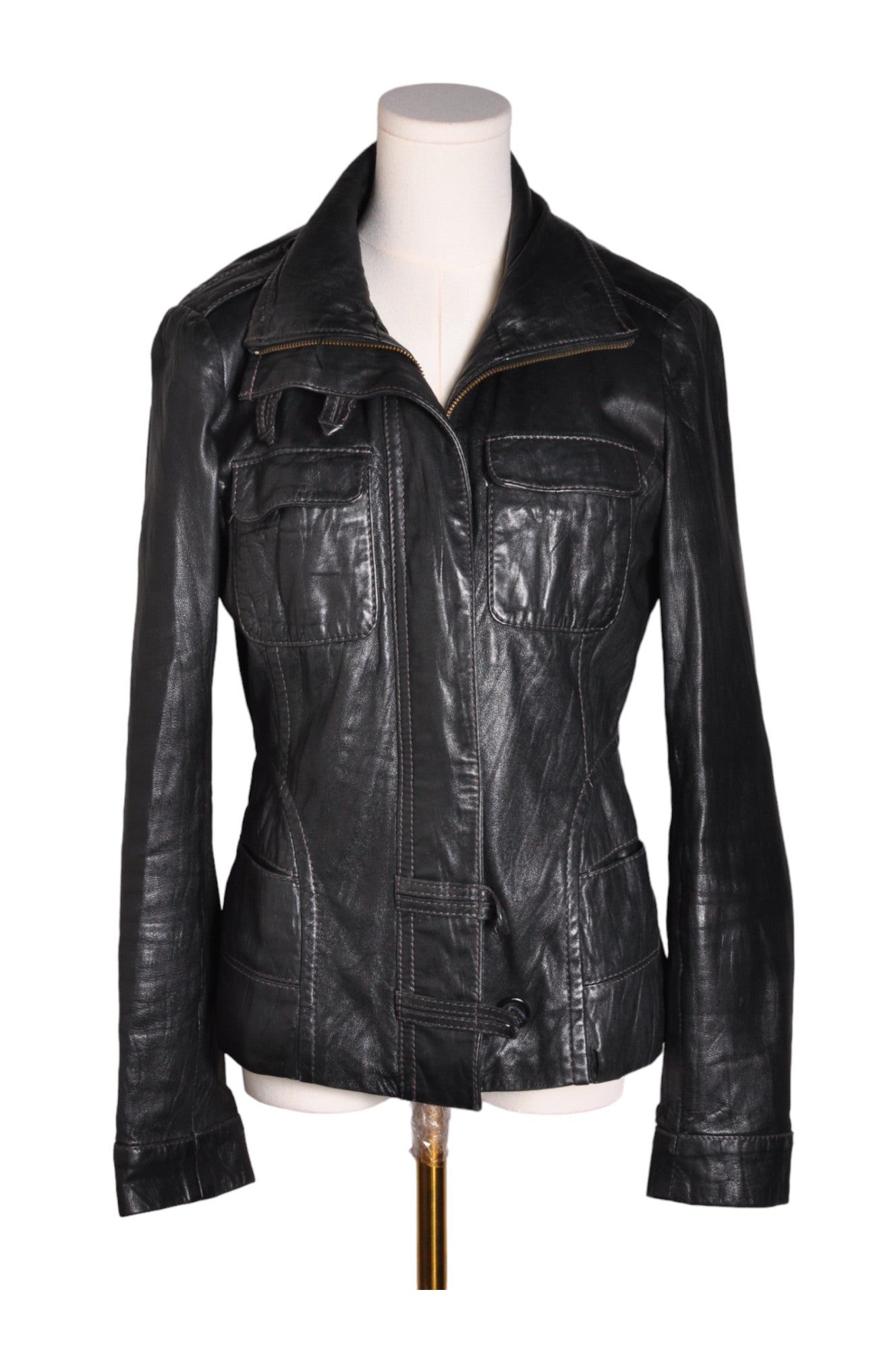 DANIER Stylish Regular-fit Second-hand Women's Black Coat - XS
