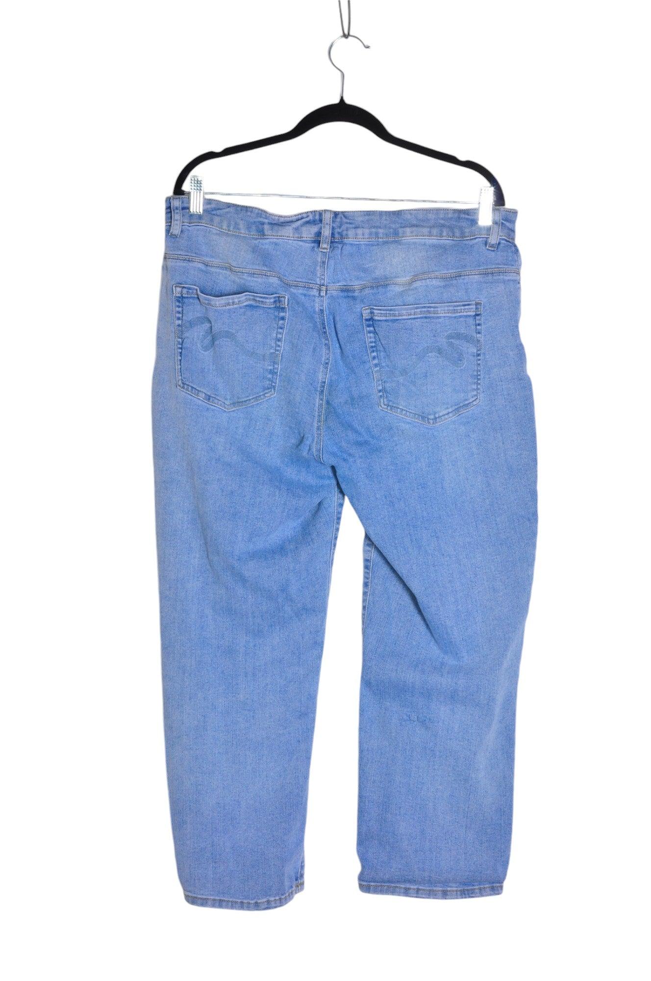 SANTANA Stylish Women's Blue Regular Fit Straight-Legged Jeans - Size 14
