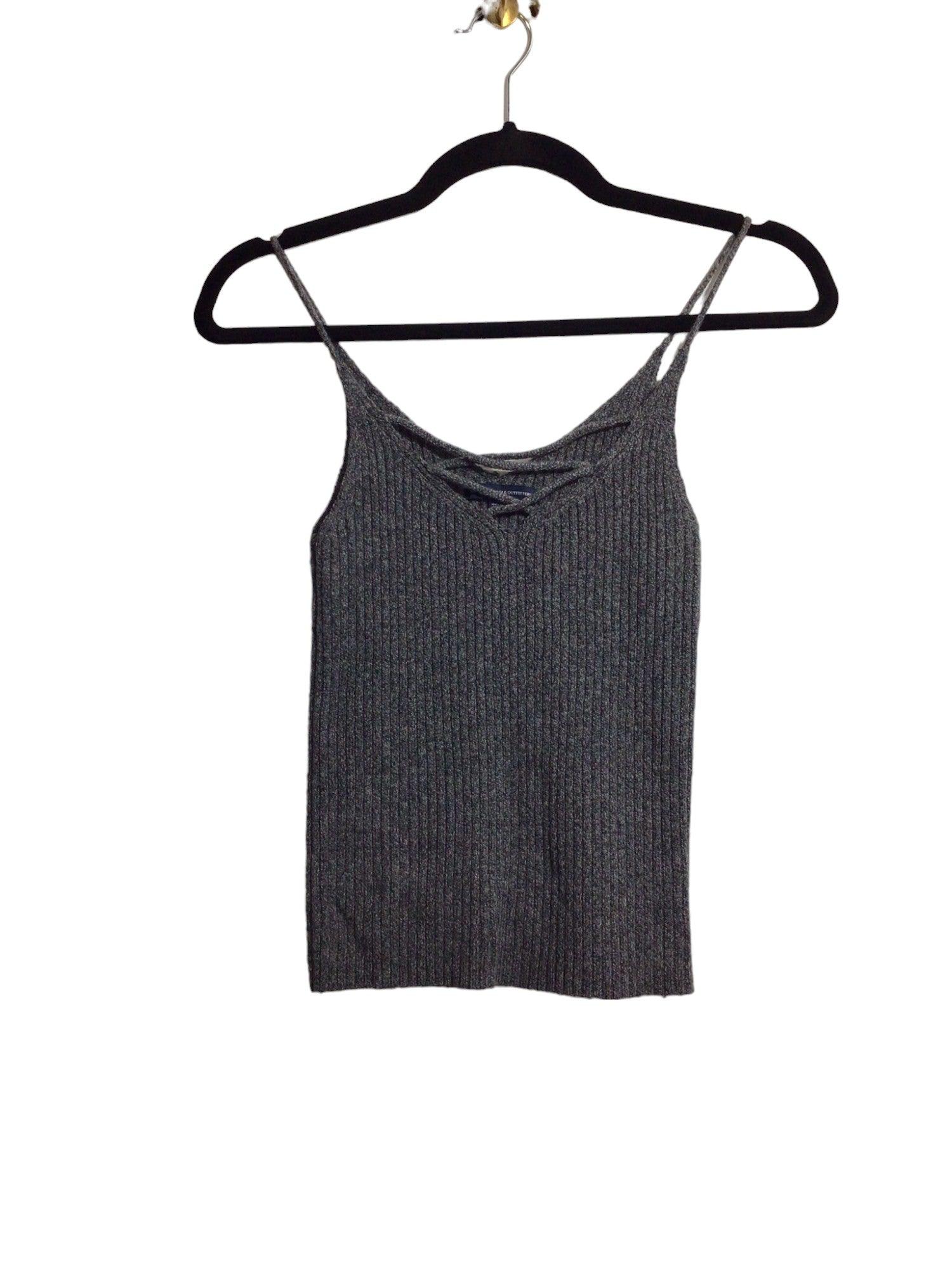 Stylish AMERICAN EAGLE Women's Gray Regular Fit Crop Tops in Size S