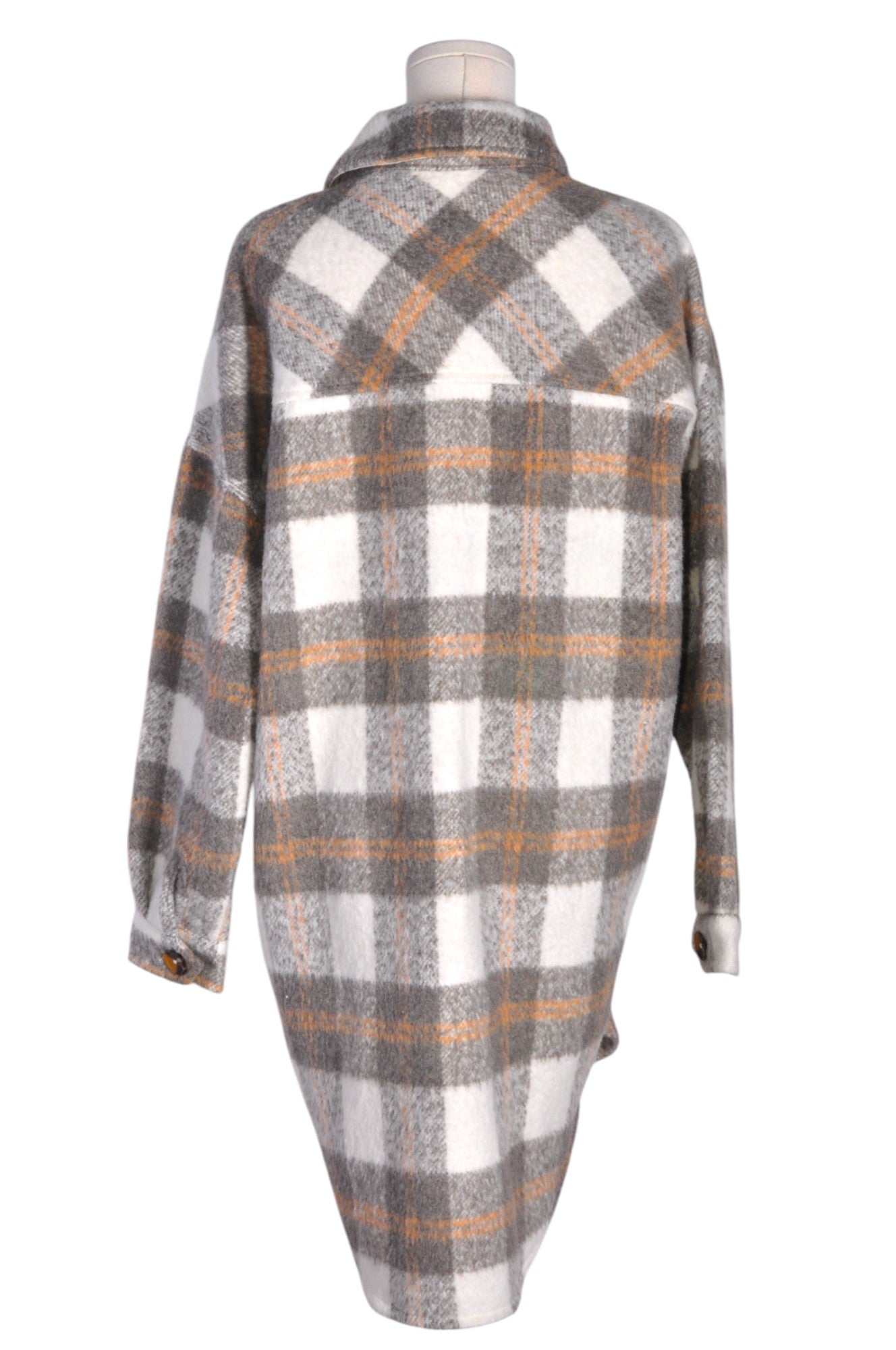 DESIGN LAB Stylish Women's Gray Regular Fit Button - Down Tops - Size S