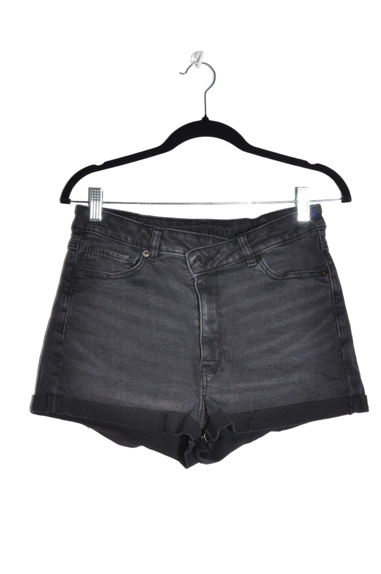 AMERICAN EAGLE Stylish Women's Black Denim Shorts - Regular Fit, Size 6
