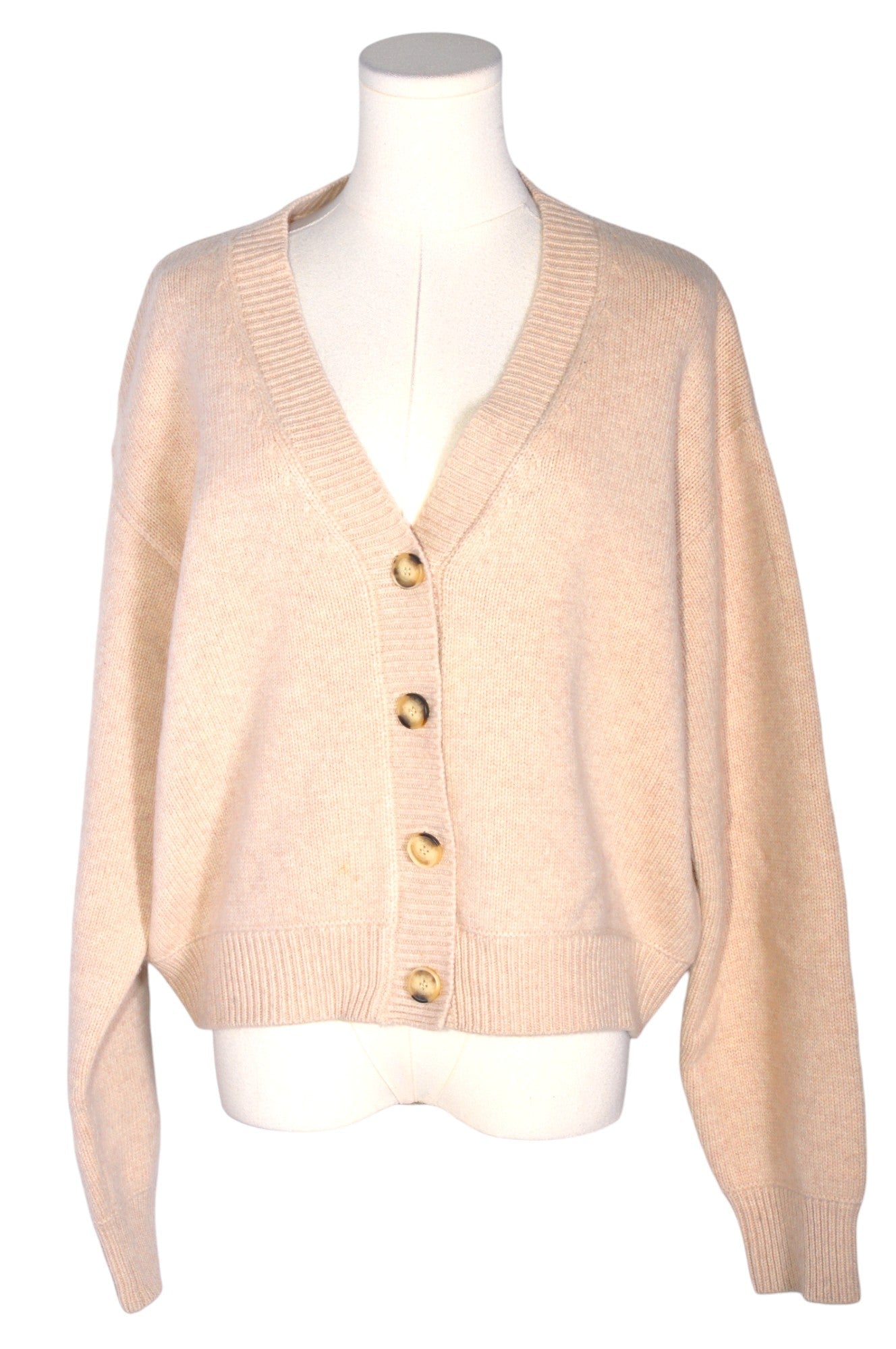 DMON Women's Stylish Regular-Fit Beige Cardigan - Size S