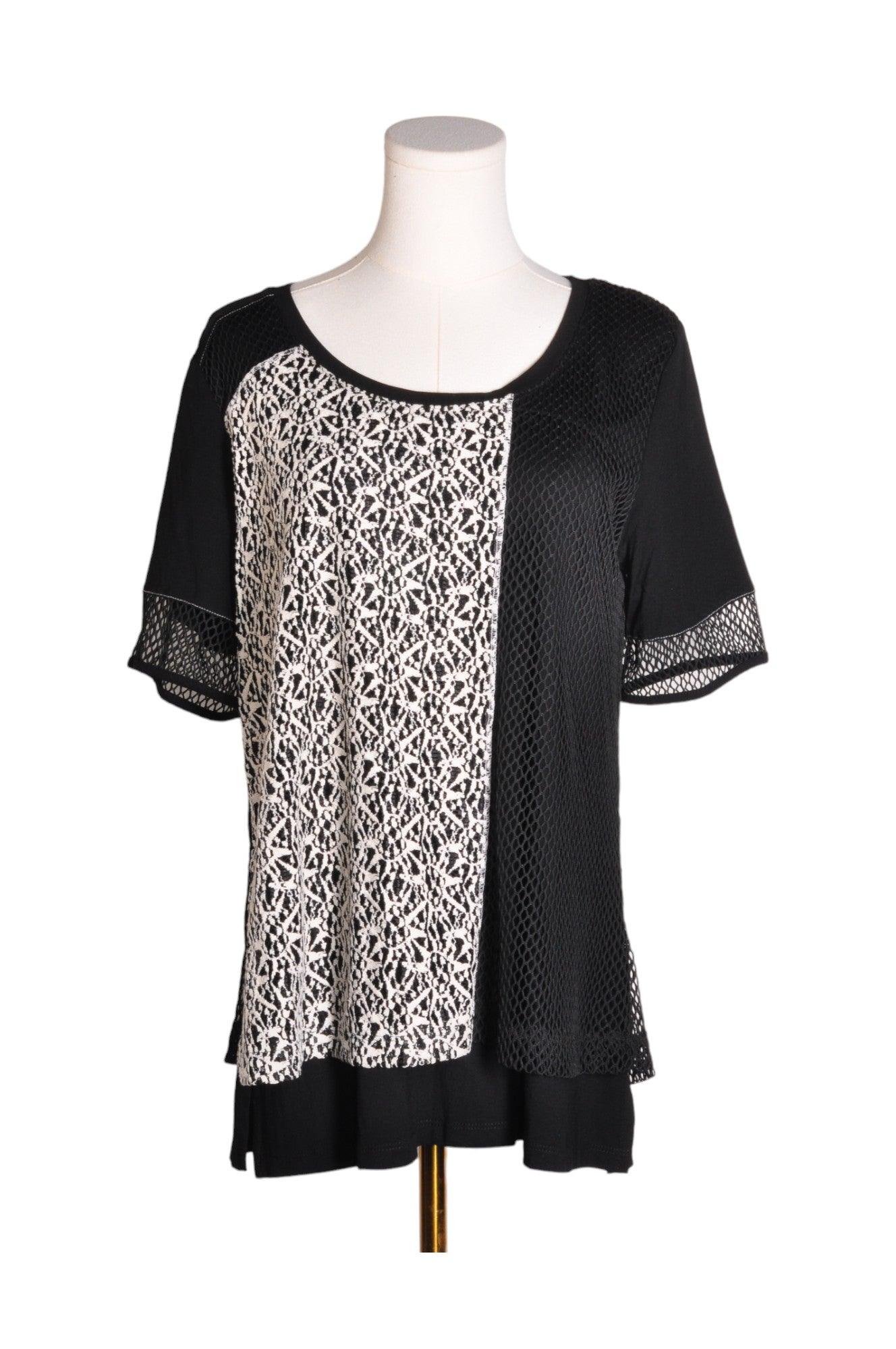 DOLCEZZA Stylish Women's Regular-Fit Black Blouse - Size M