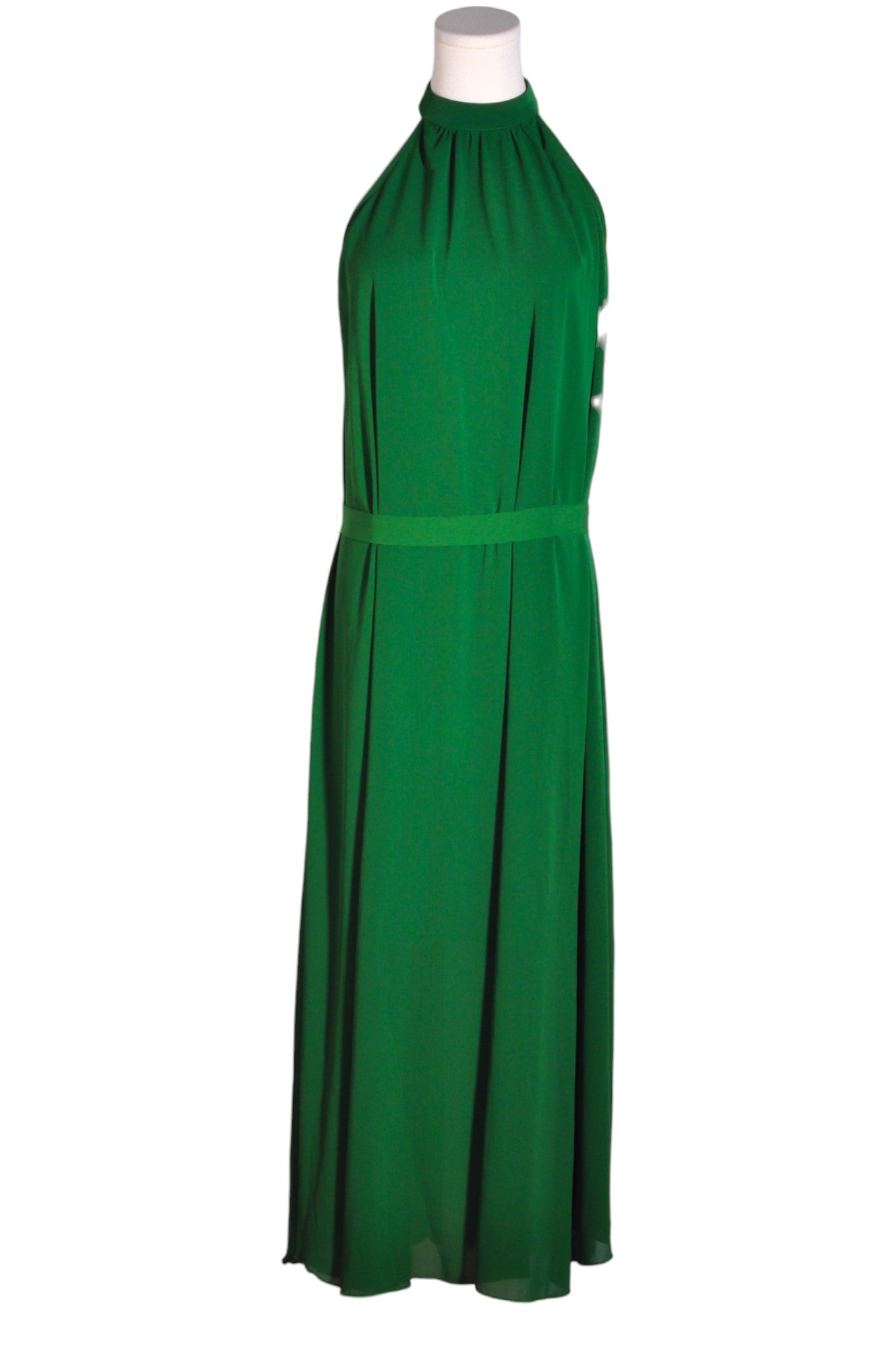 CHOUYATOU Stylish Women's Green Wrap Dress - Regular Fit, Size M